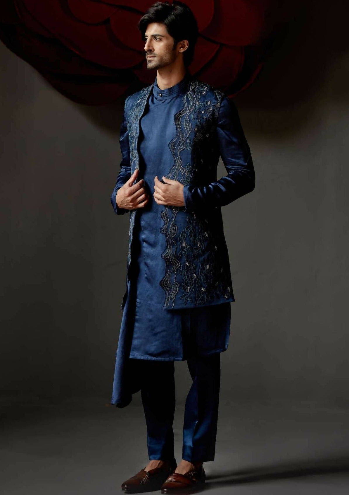 Dusky Blue Shrug Set