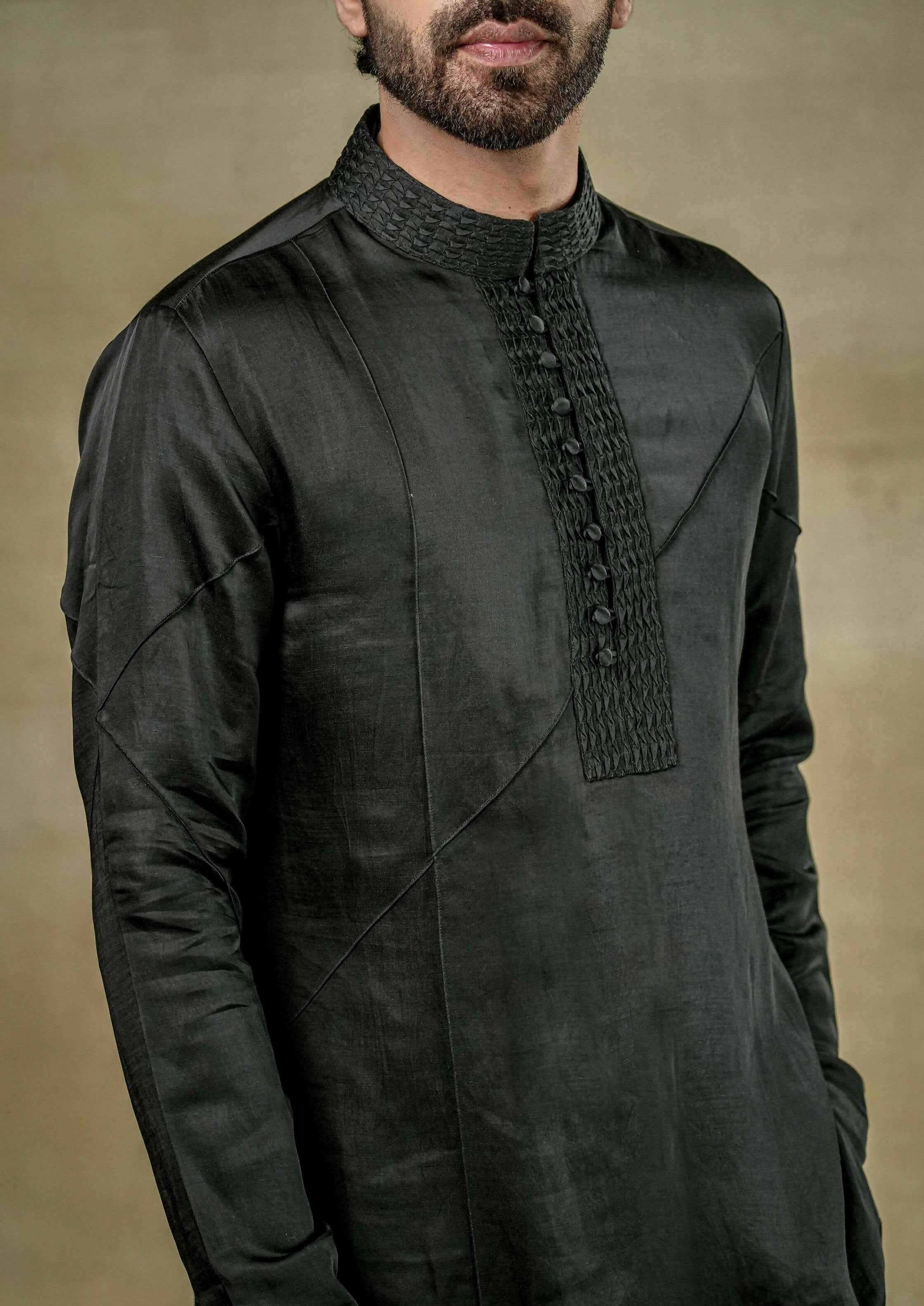 Black Short Kurta Set