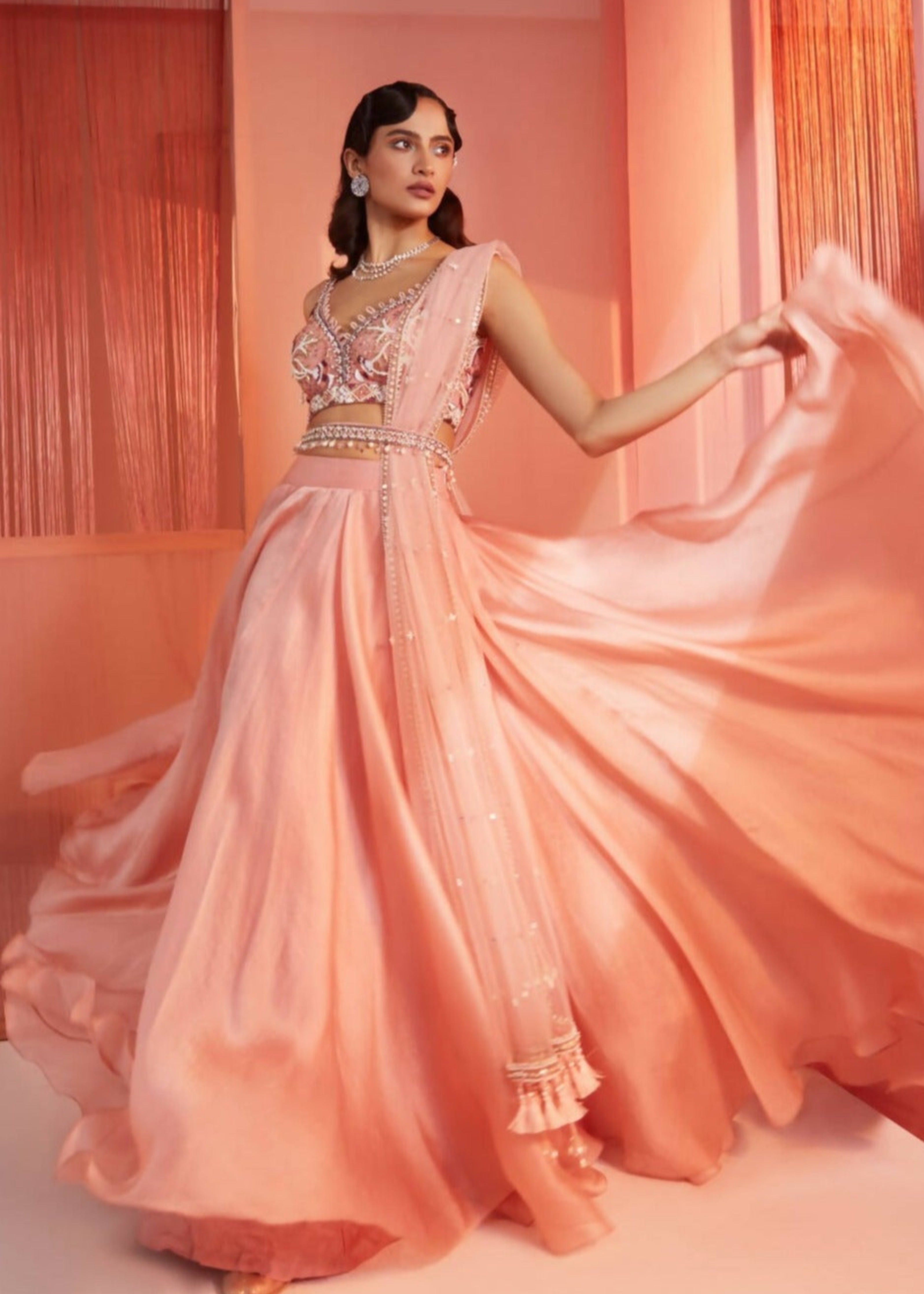 Dusty Pink Lehenga Set