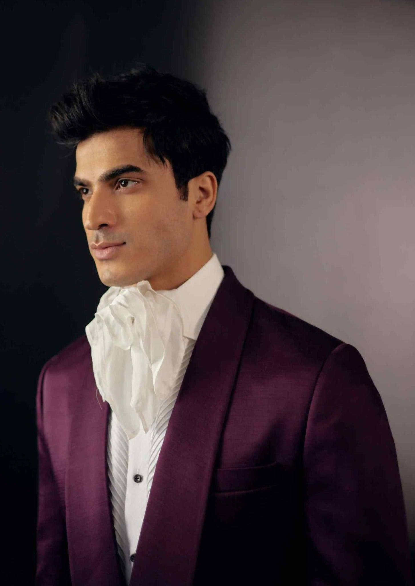 Coral Wine Tuxedo Set