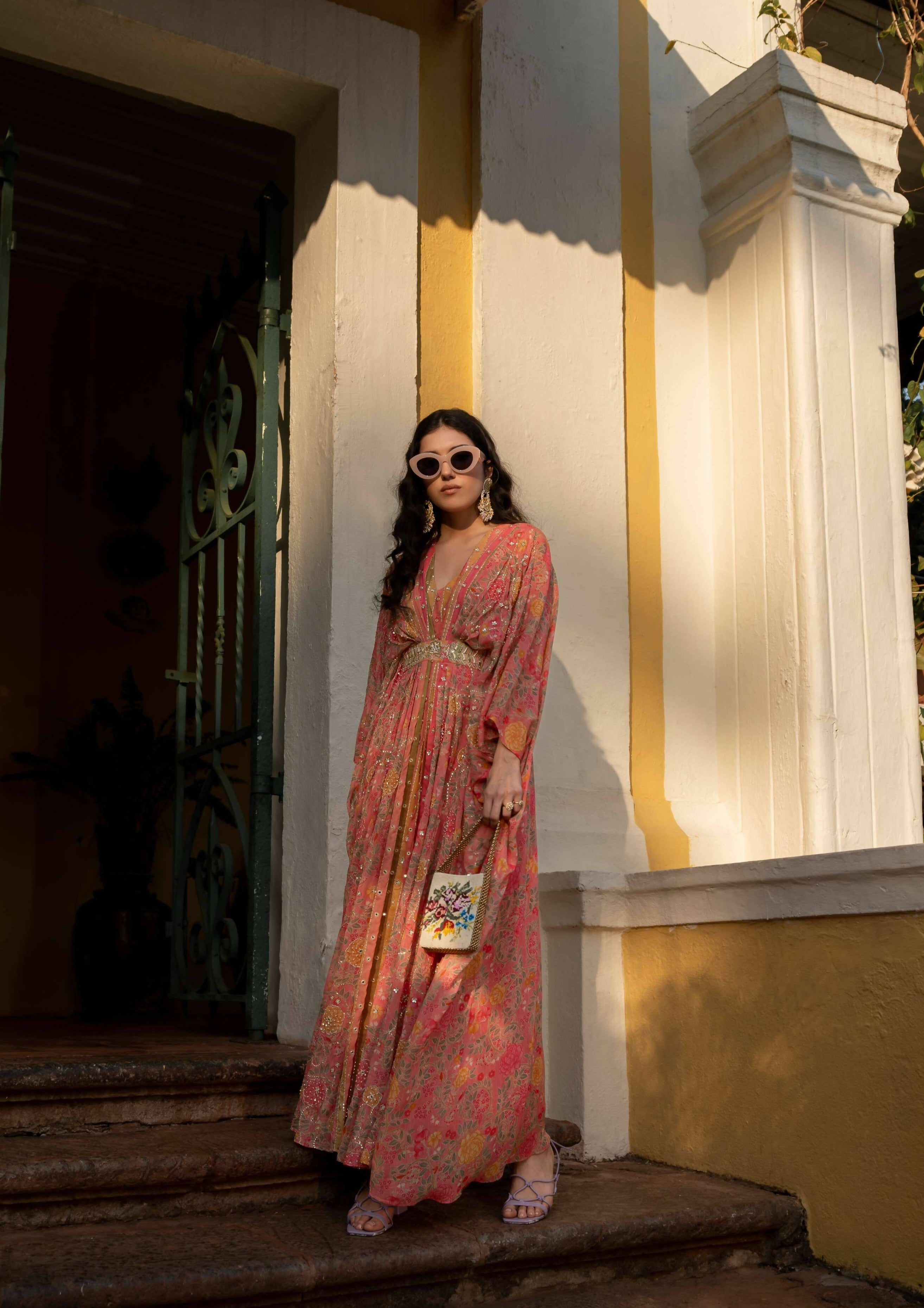 Cherry Blossom Kaftan Set