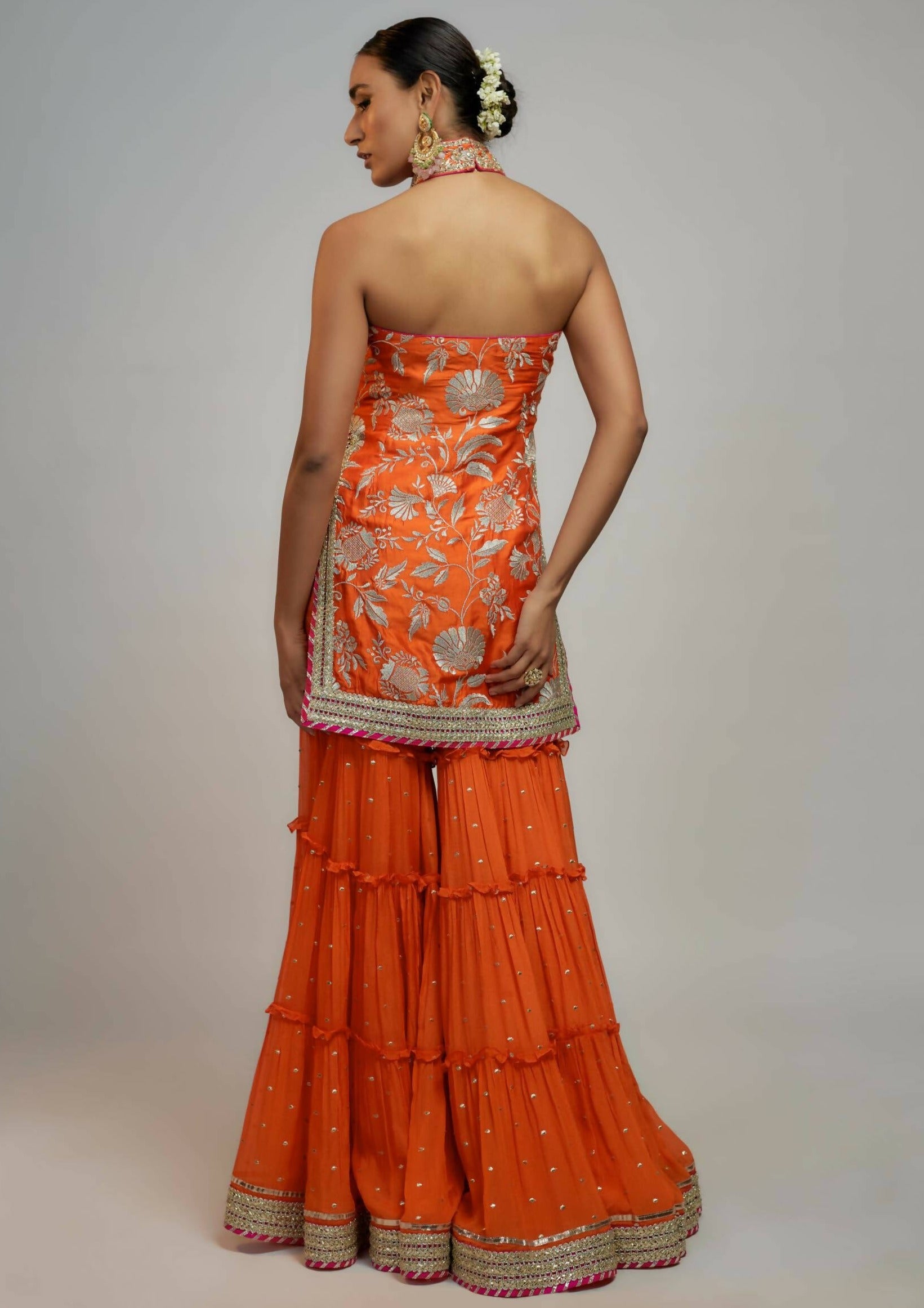 Sitara Orange Sharara Set