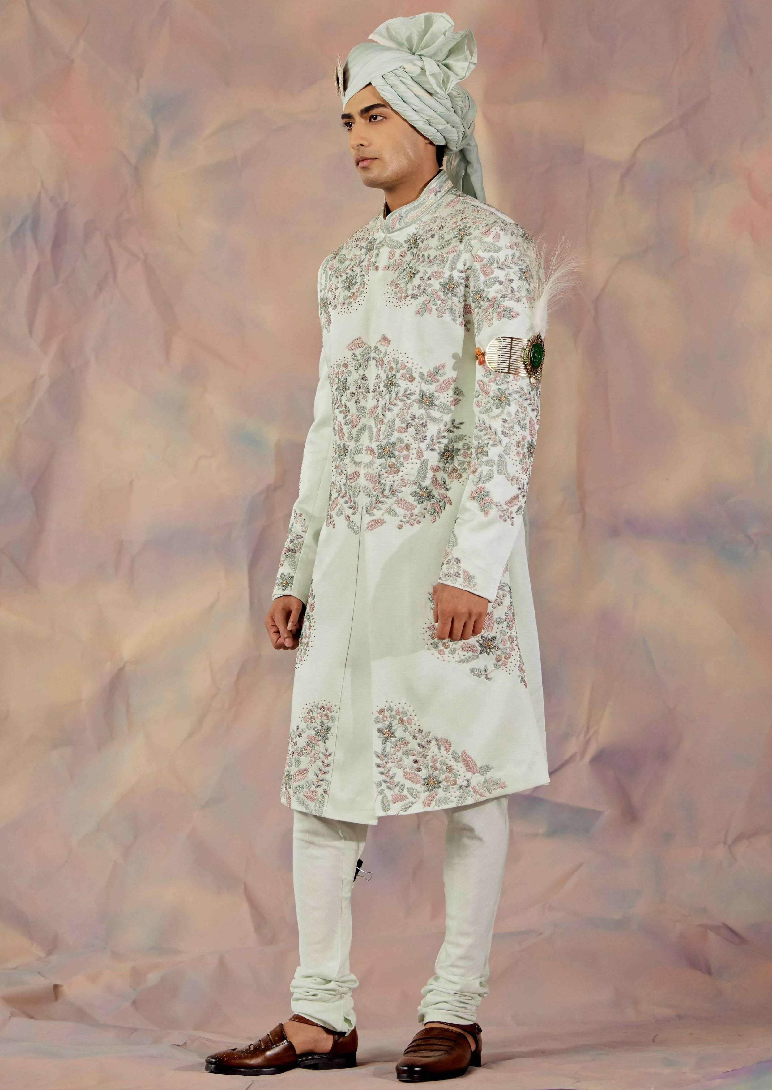 Hazy Blue Sherwani Set