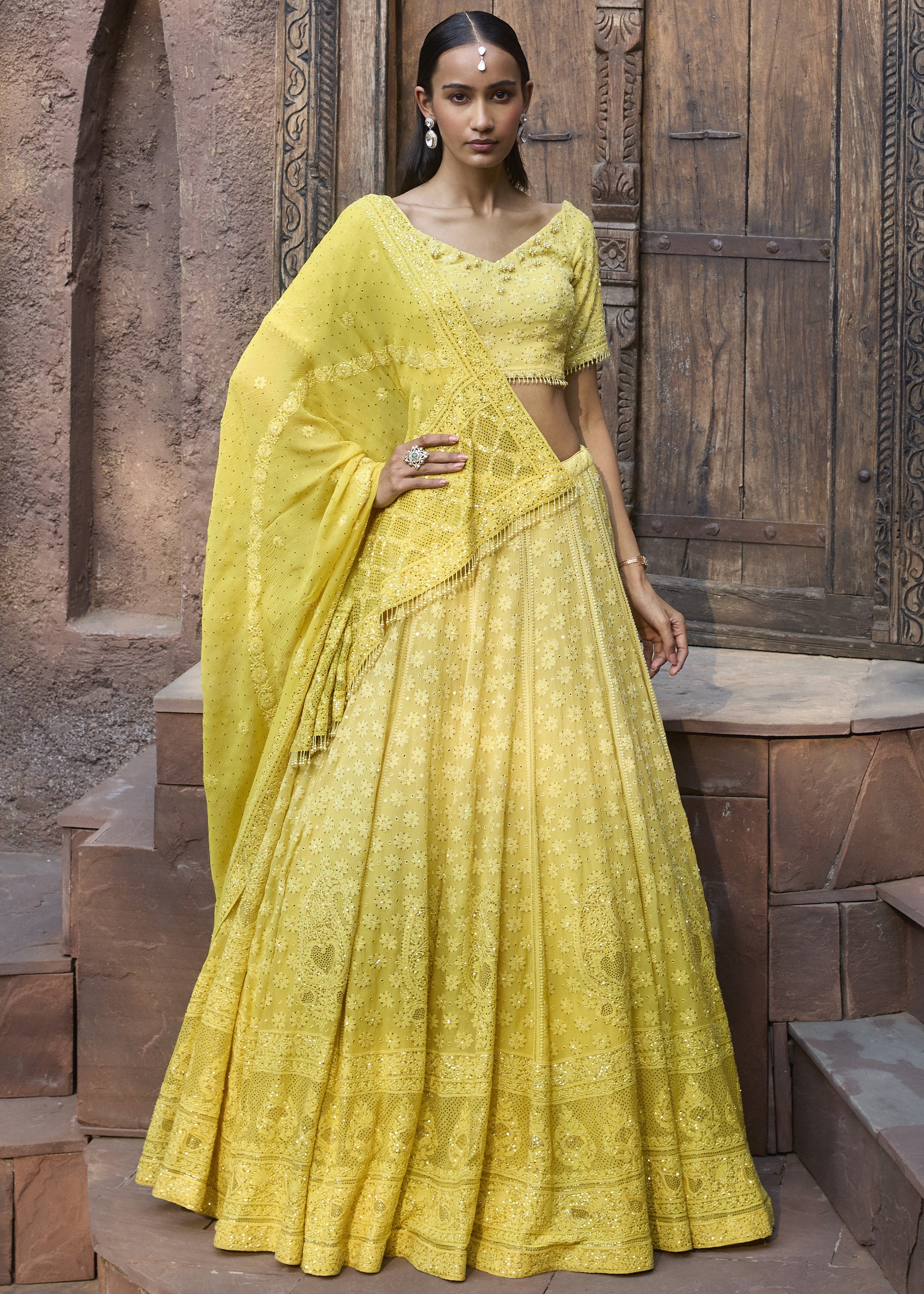 Soleil Chikankari Lehenga