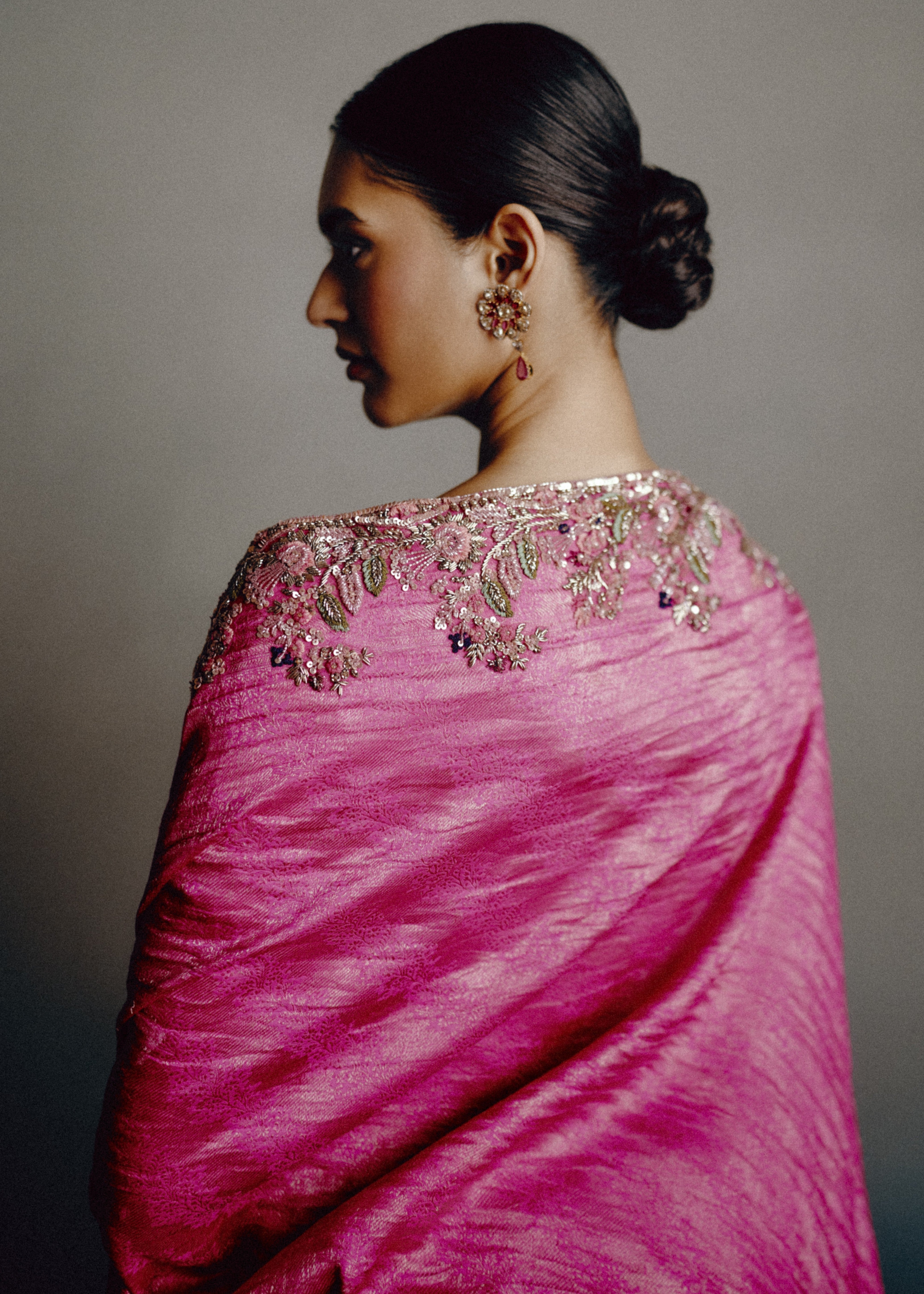 Fuchsia Realm Banarsi Sari