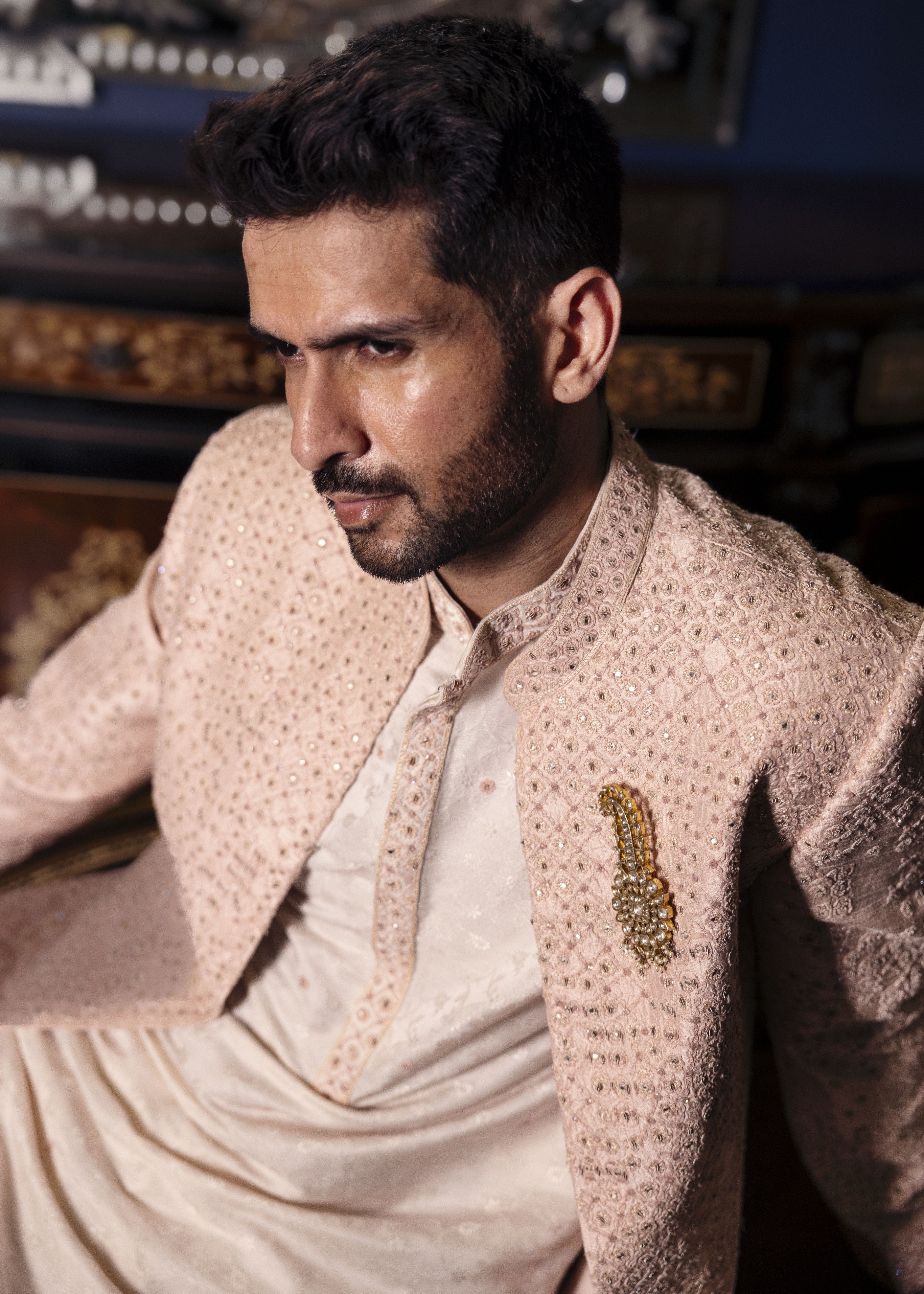 Eiryl Open Jacket With Kurta & Pant Set
