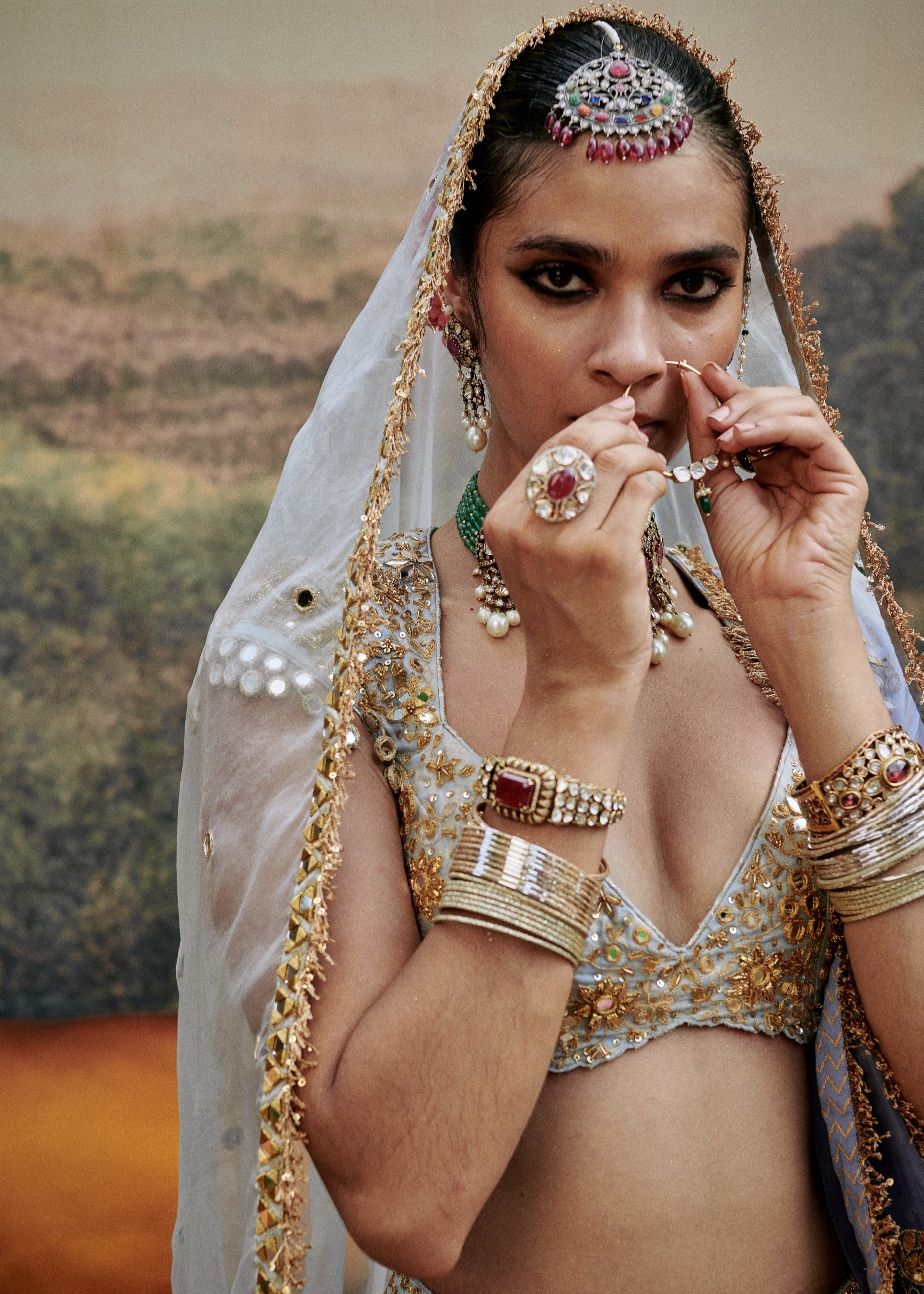 Khwab Sitara Lehenga and Veil