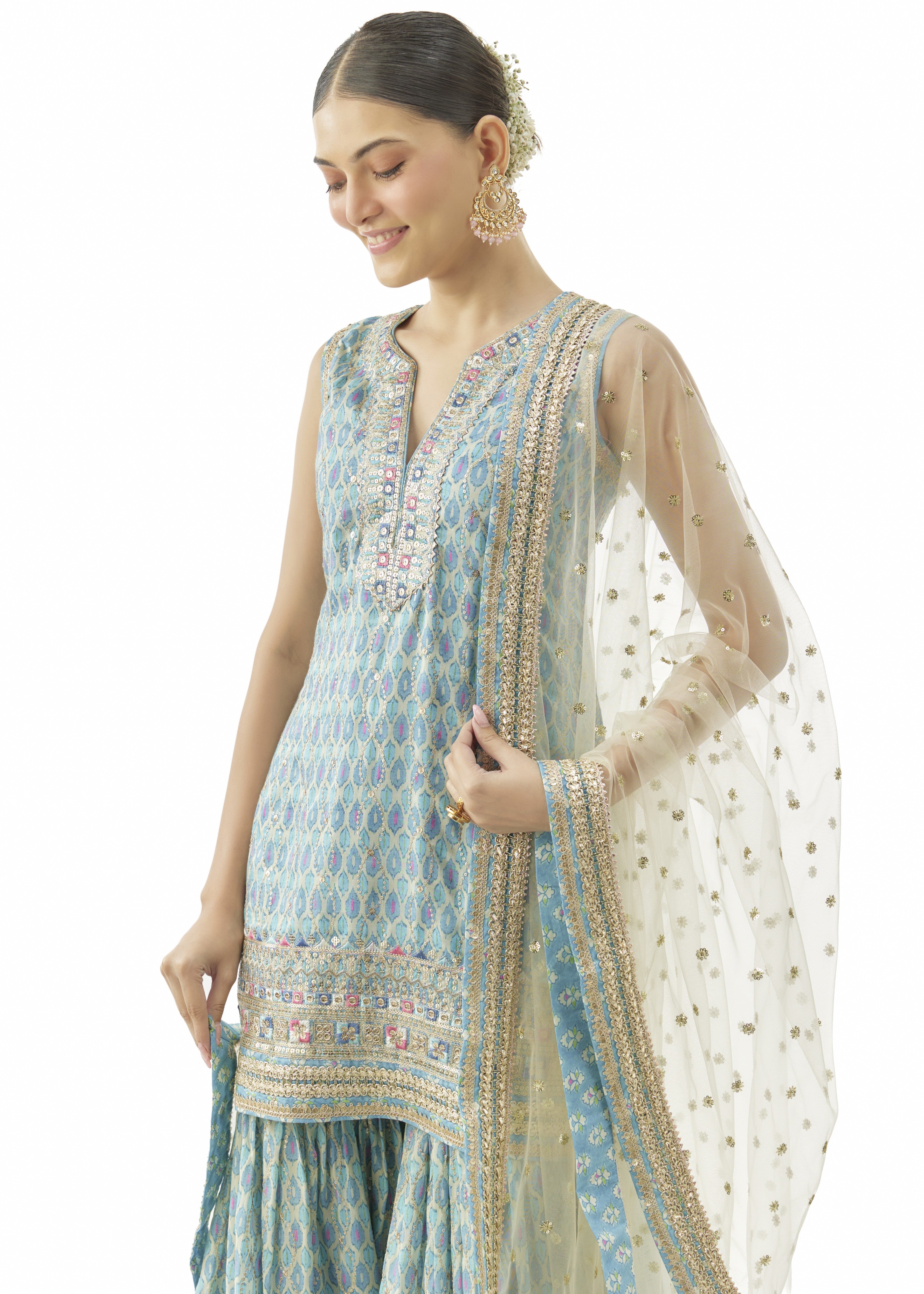 Blue Dhruvi Sharara Set