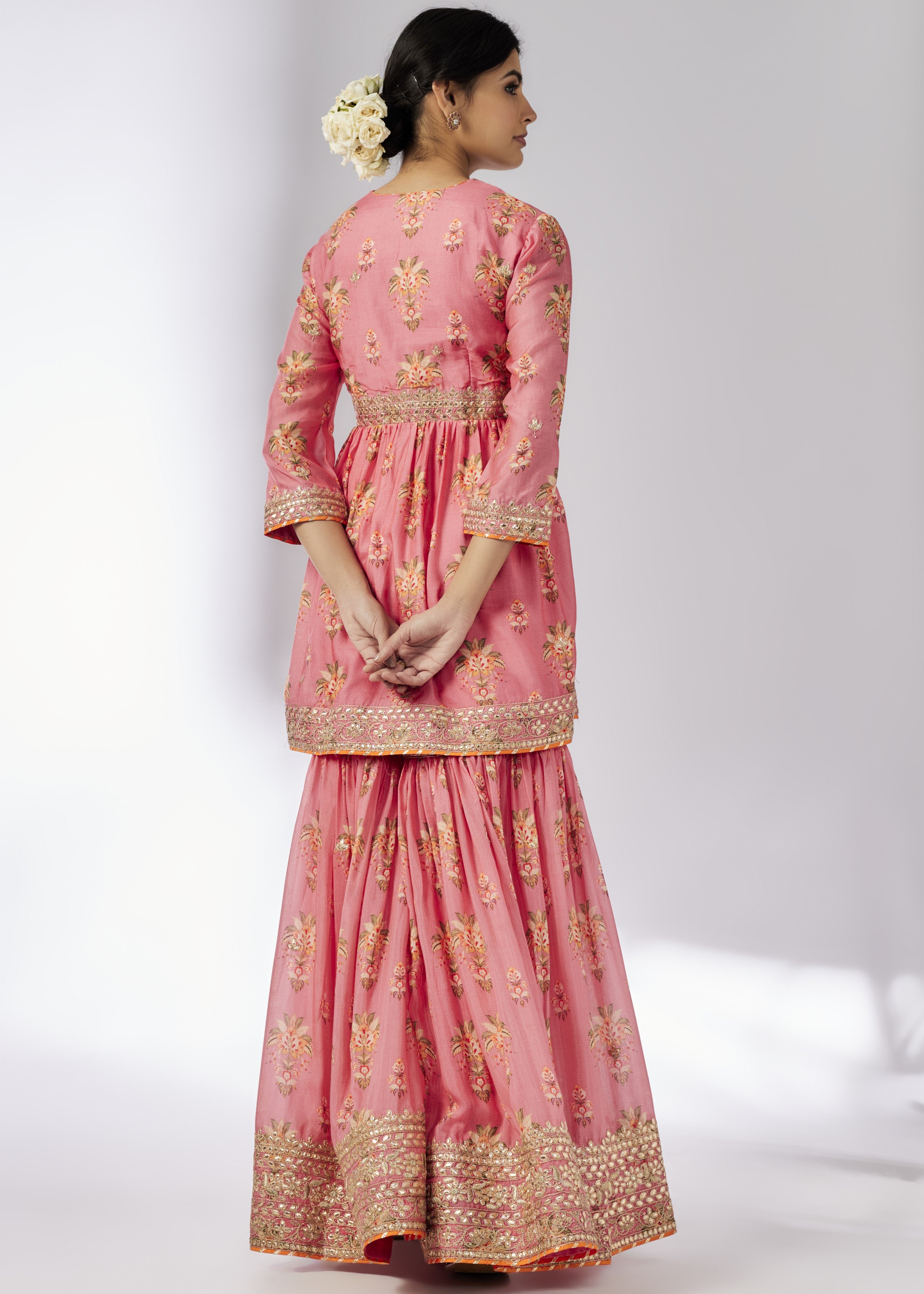 Pink Samiksha Peplum Sharara Set