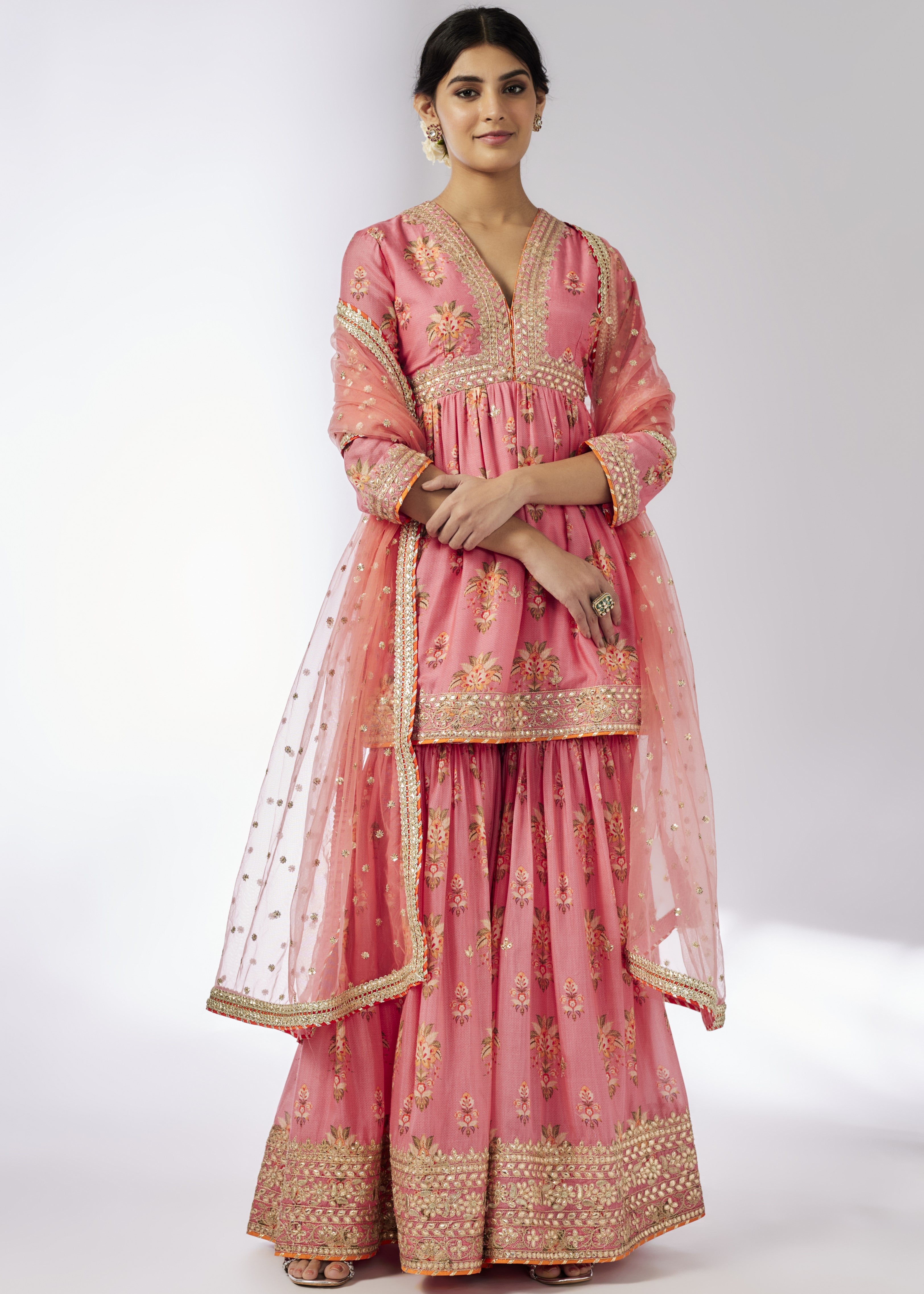 Pink Samiksha Peplum Sharara Set