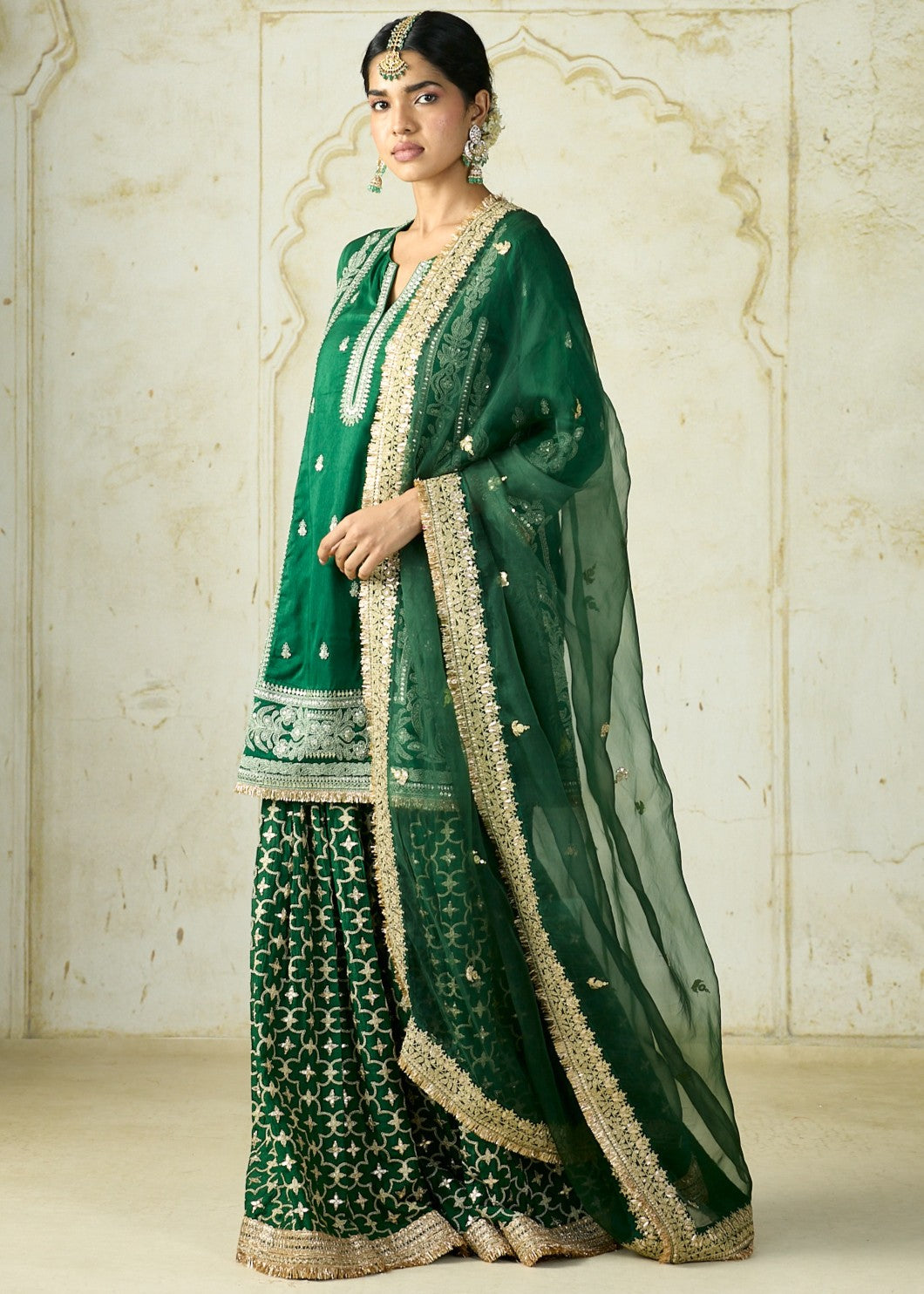 Green Mumtaz Sharara Set