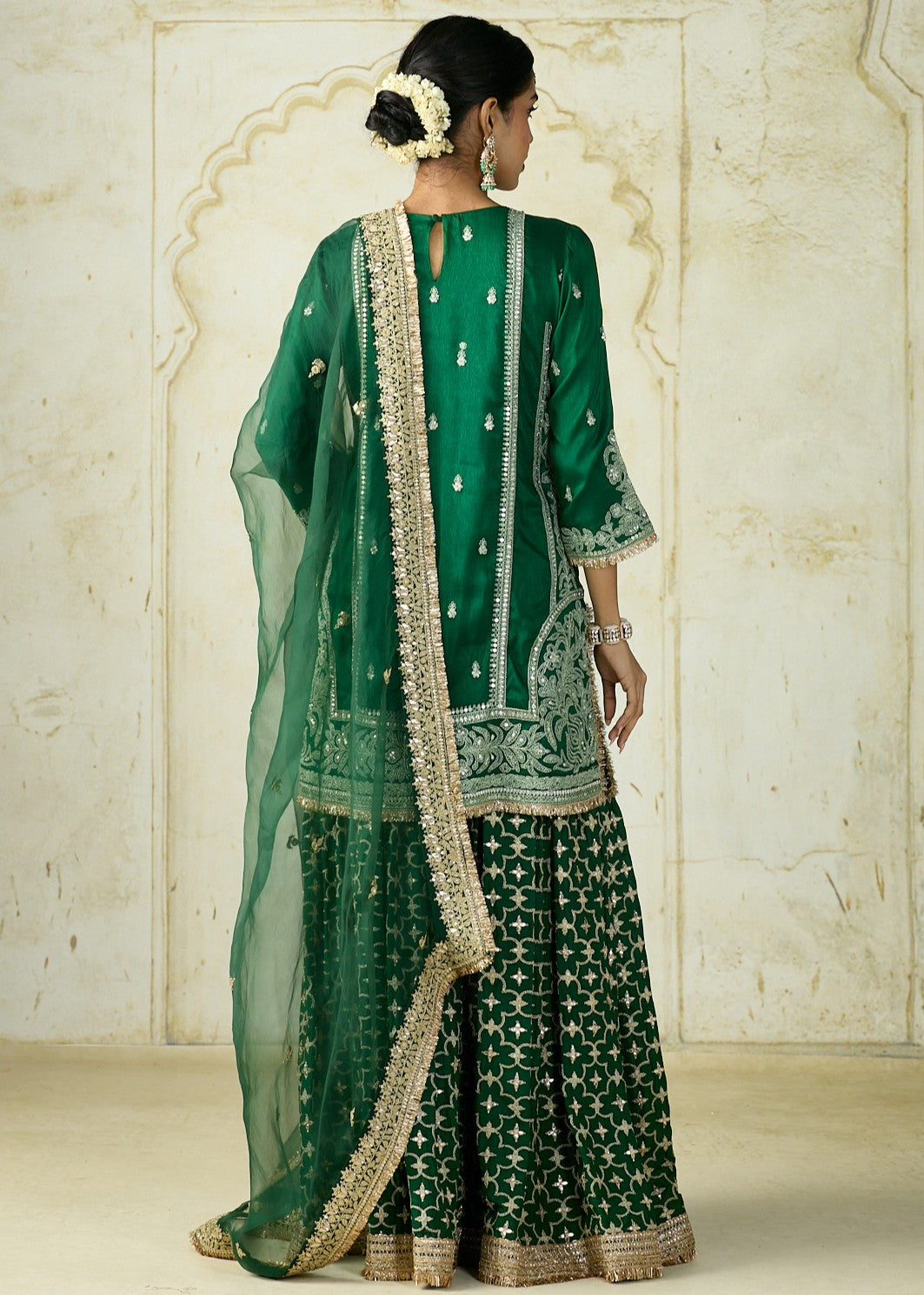 Green Mumtaz Sharara Set