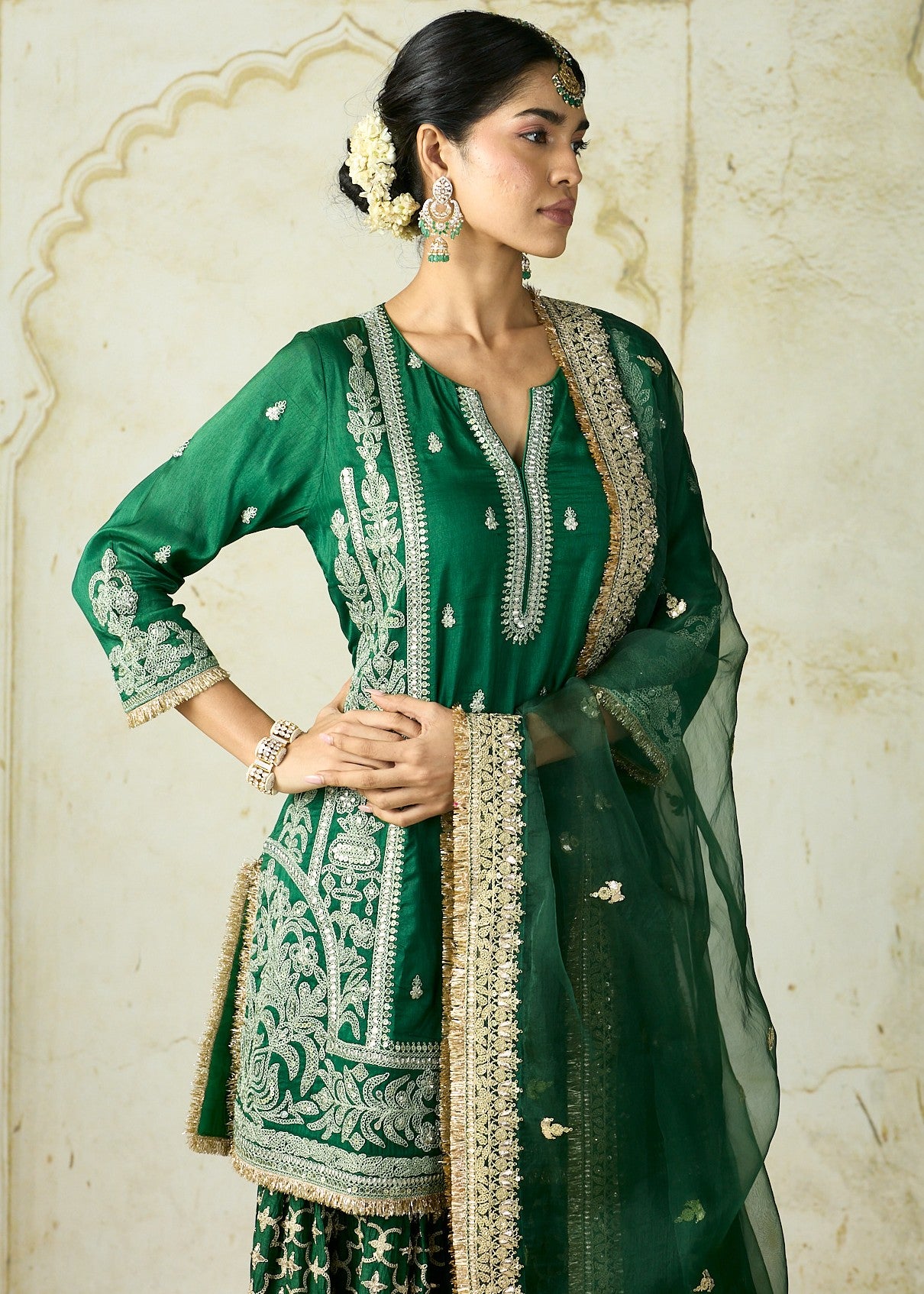 Green Mumtaz Sharara Set
