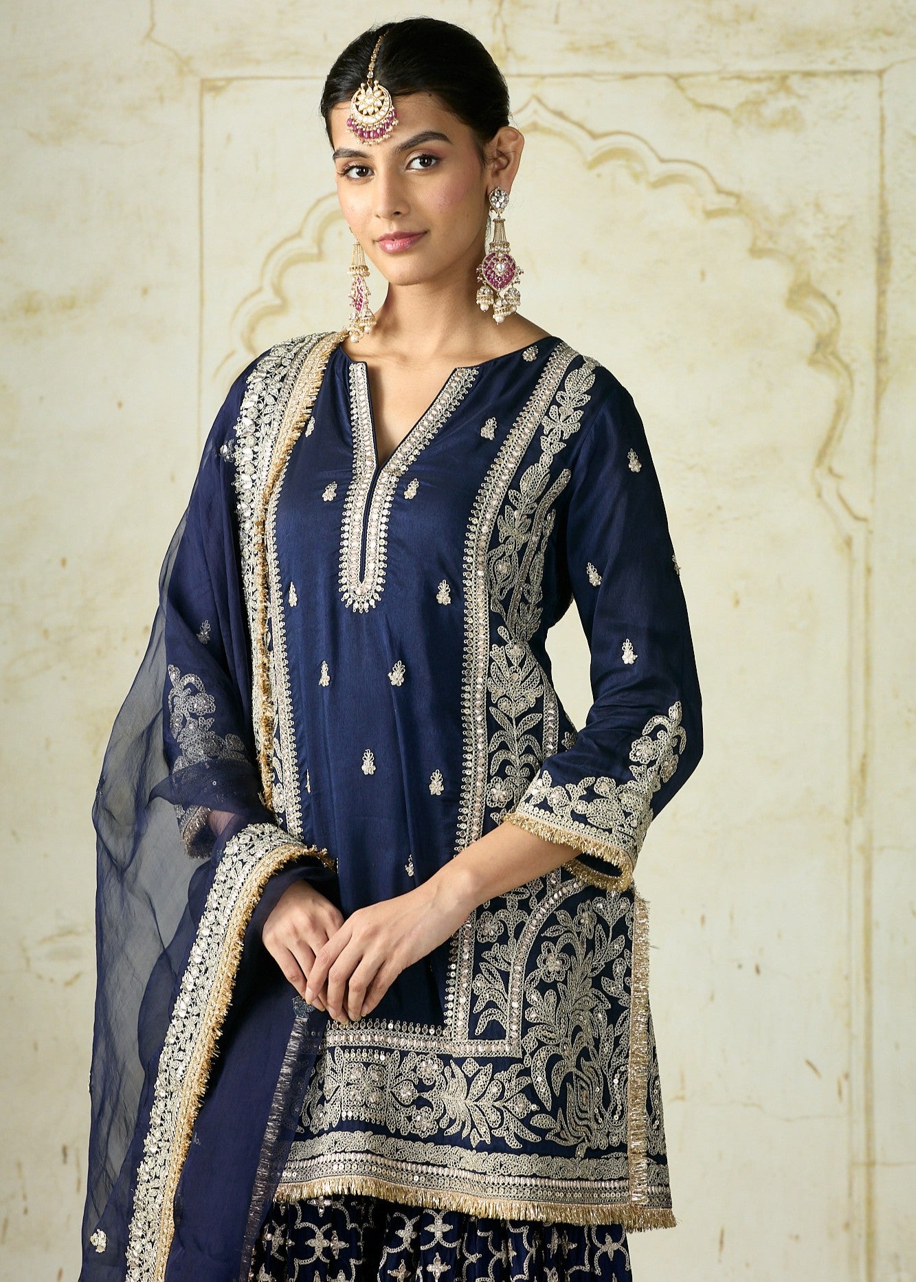 Navy Mumtaz Sharara Set
