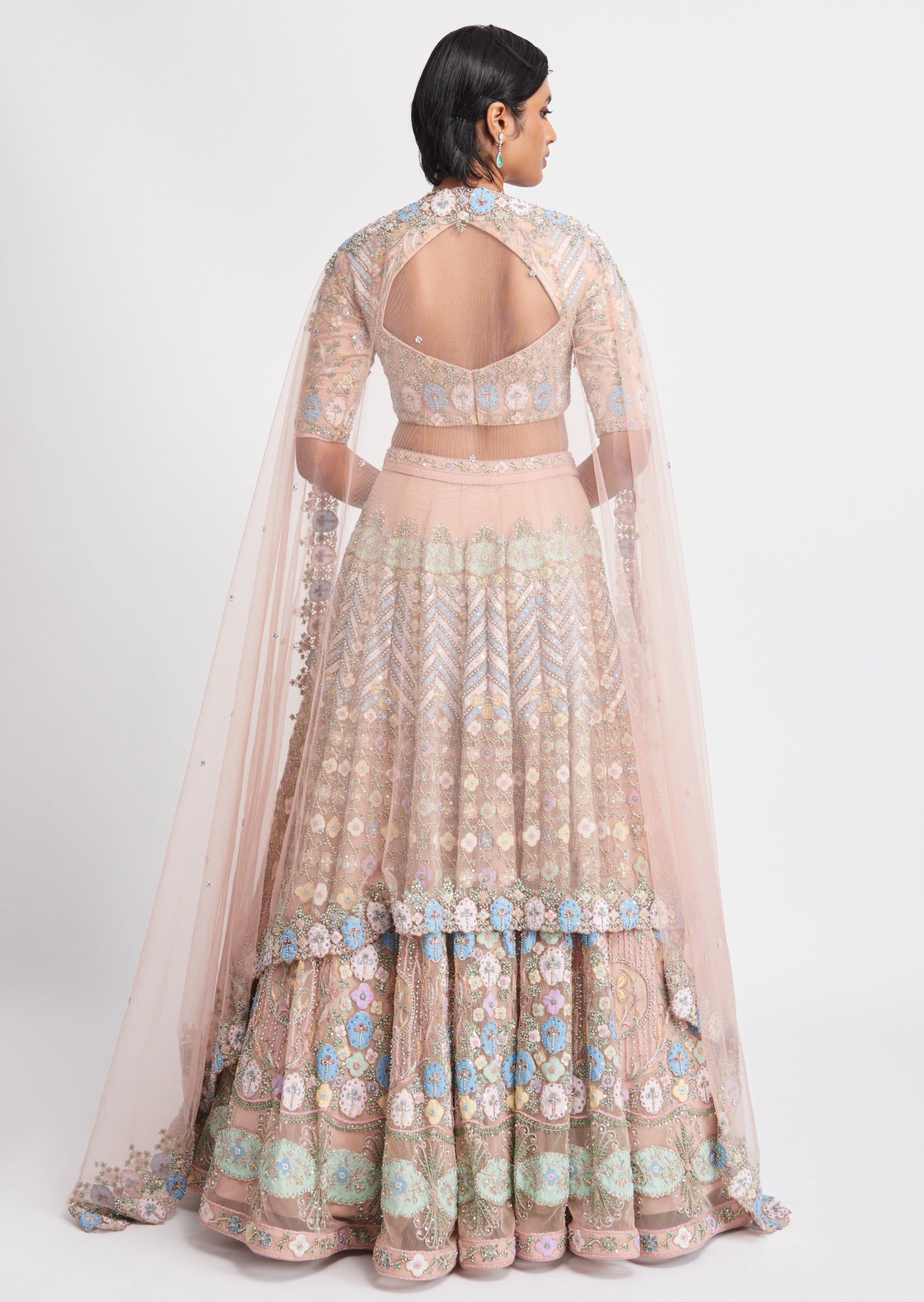 Layla Apricot Lehenga Set