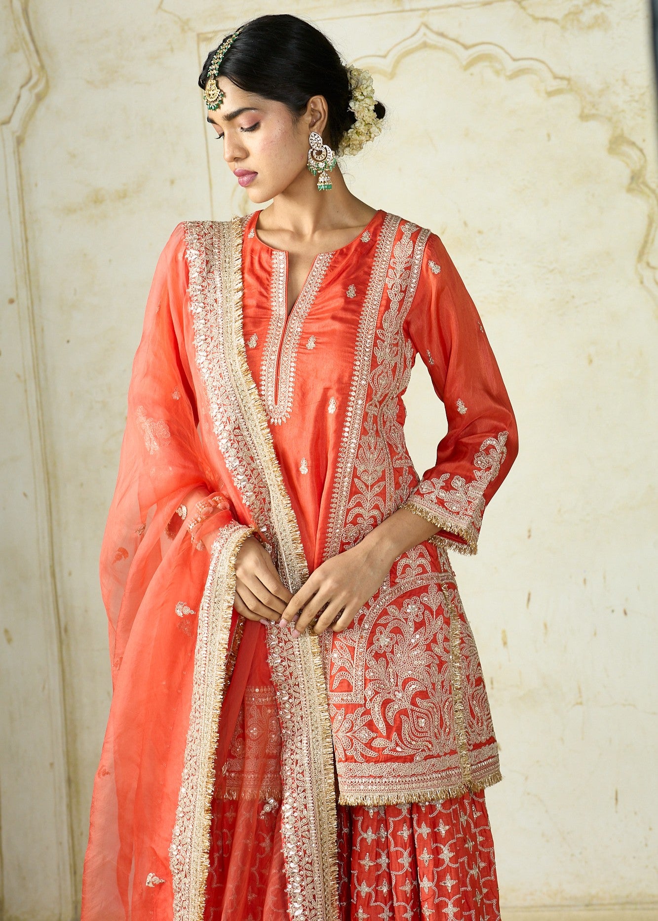 Orange Mumtaz Sharara Set