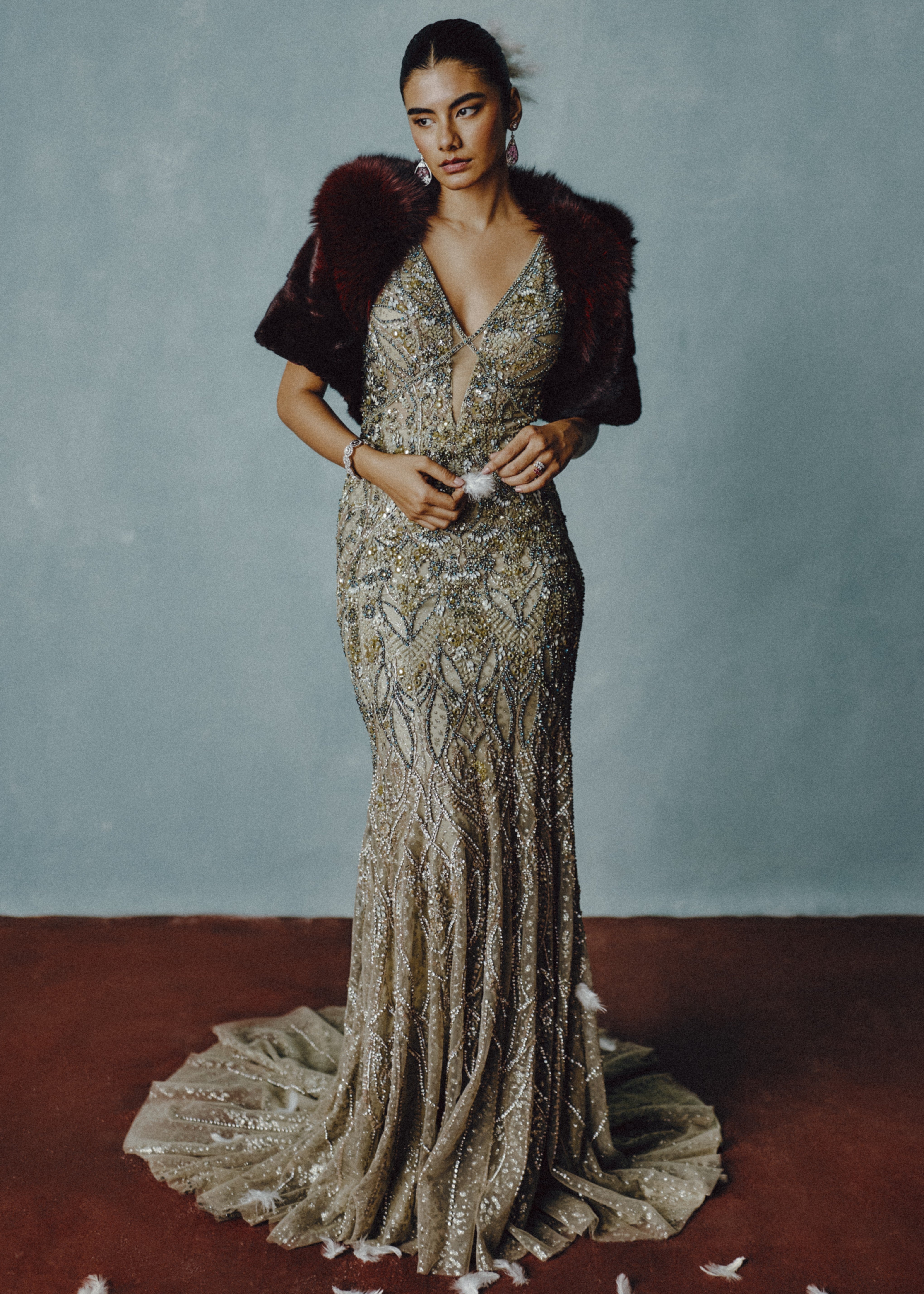 Gilded Stellar Embellished Gown