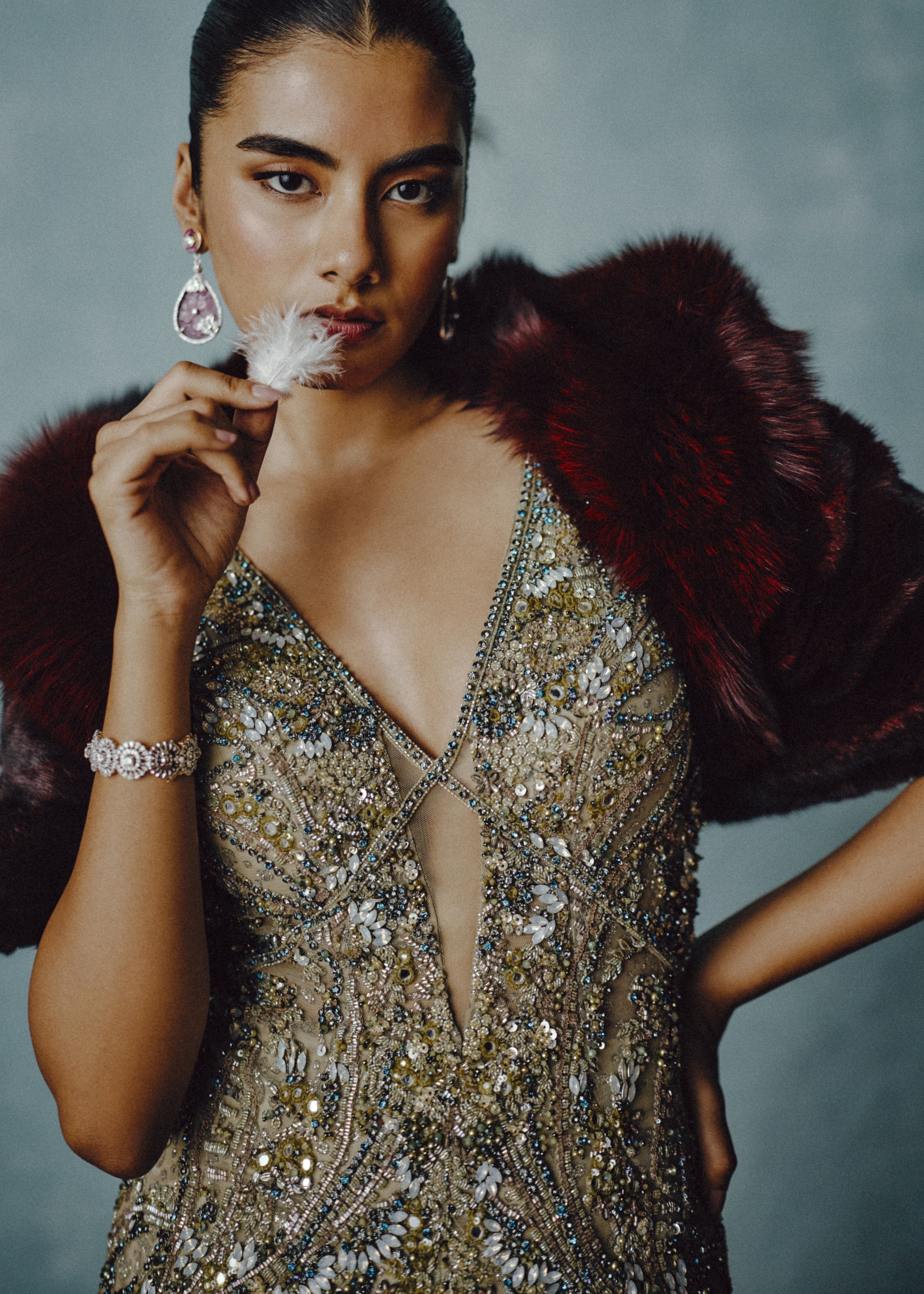 Gilded Stellar Embellished Gown