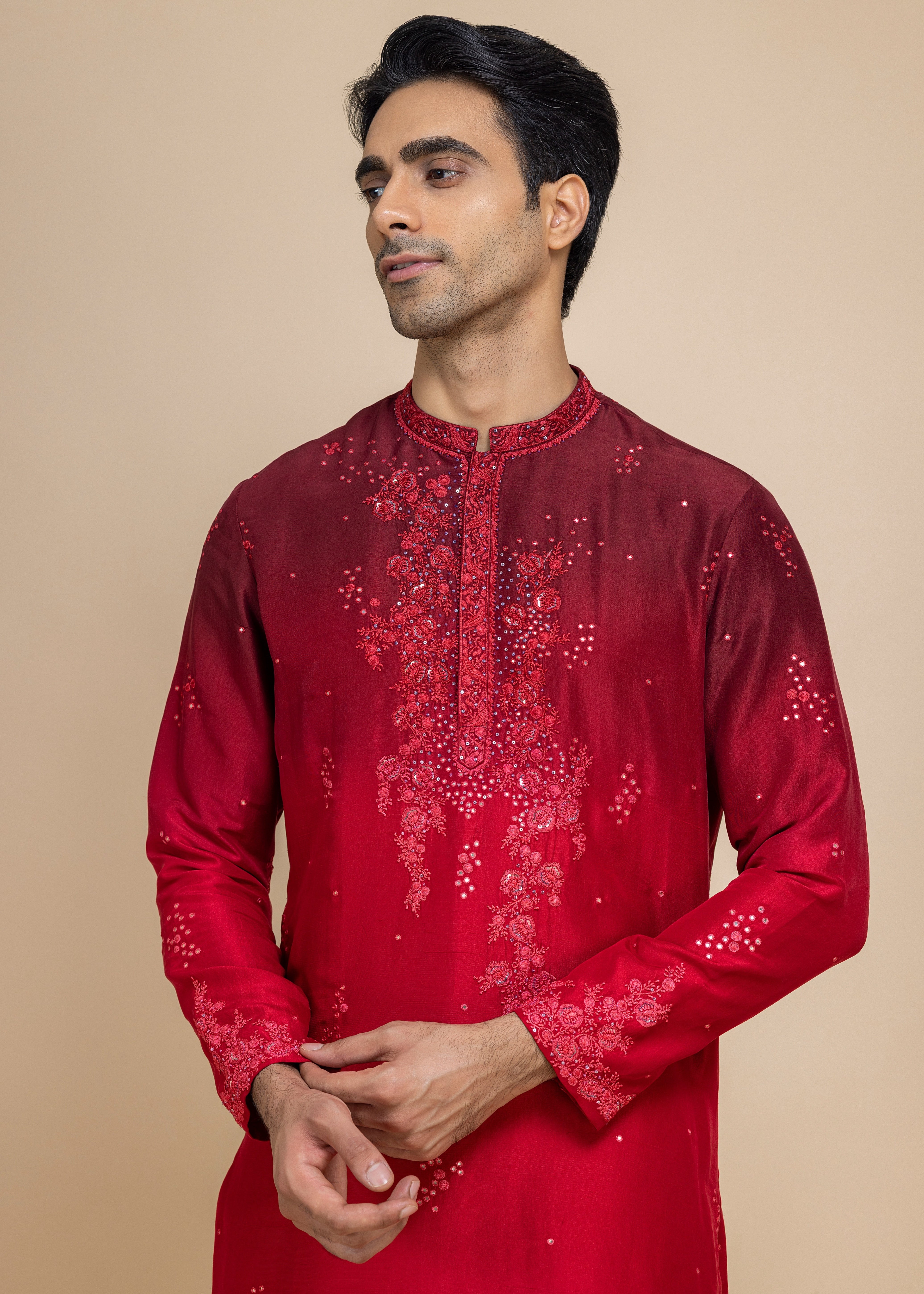 Scarlet Serenade Kurta & Pant Set