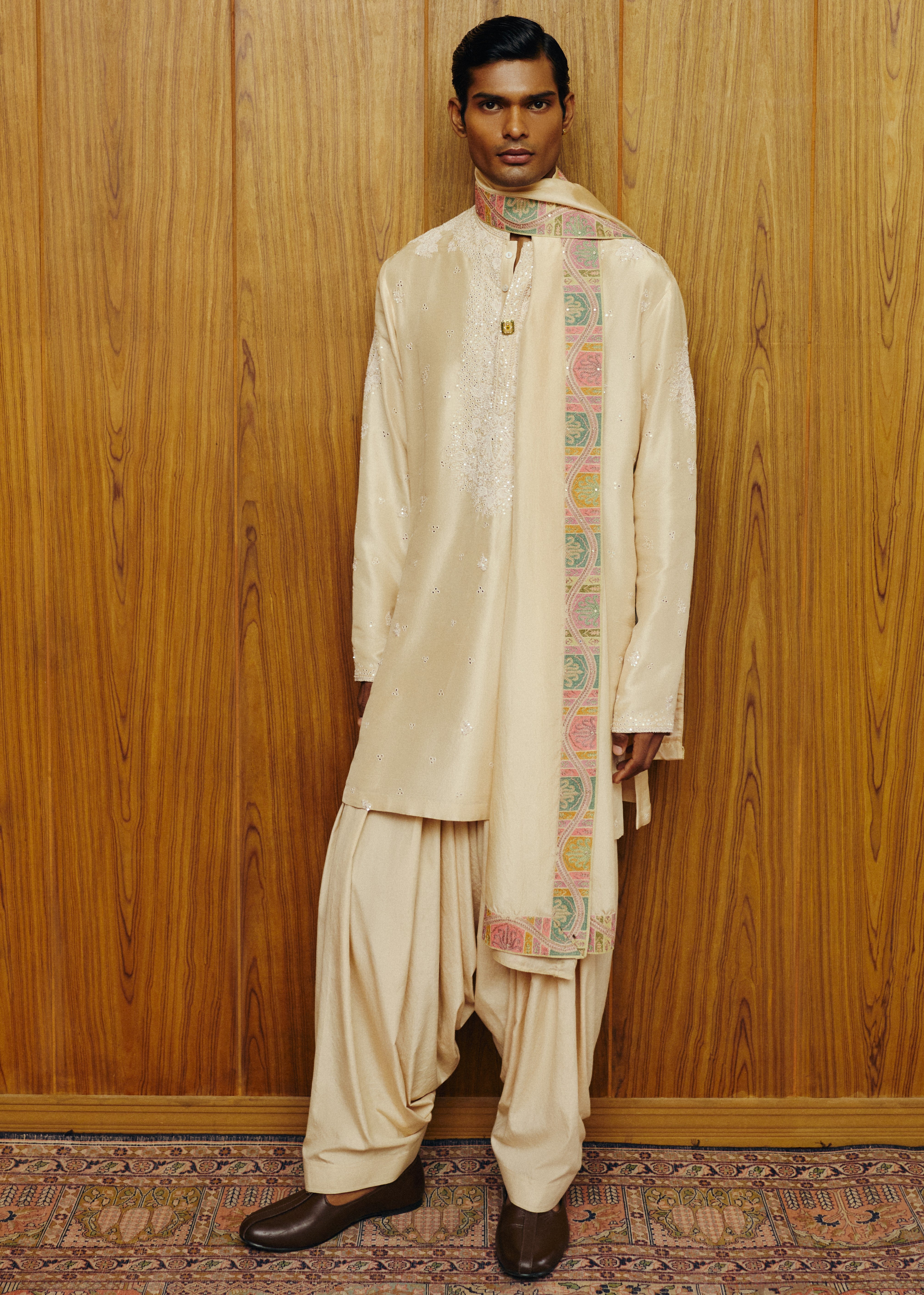 The Raphael Ivory Kurta And Salwar Set
