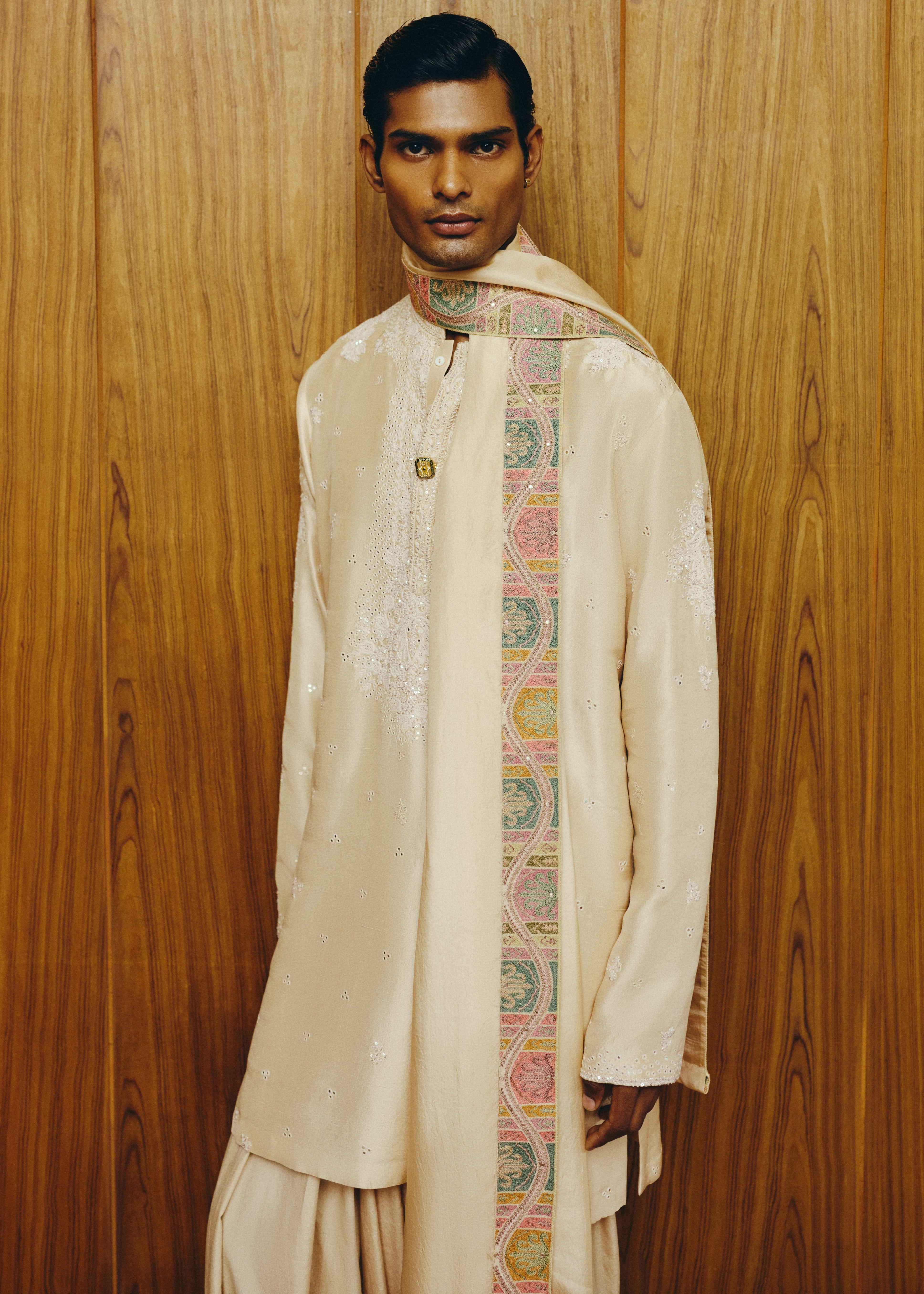 The Raphael Ivory Kurta And Salwar Set