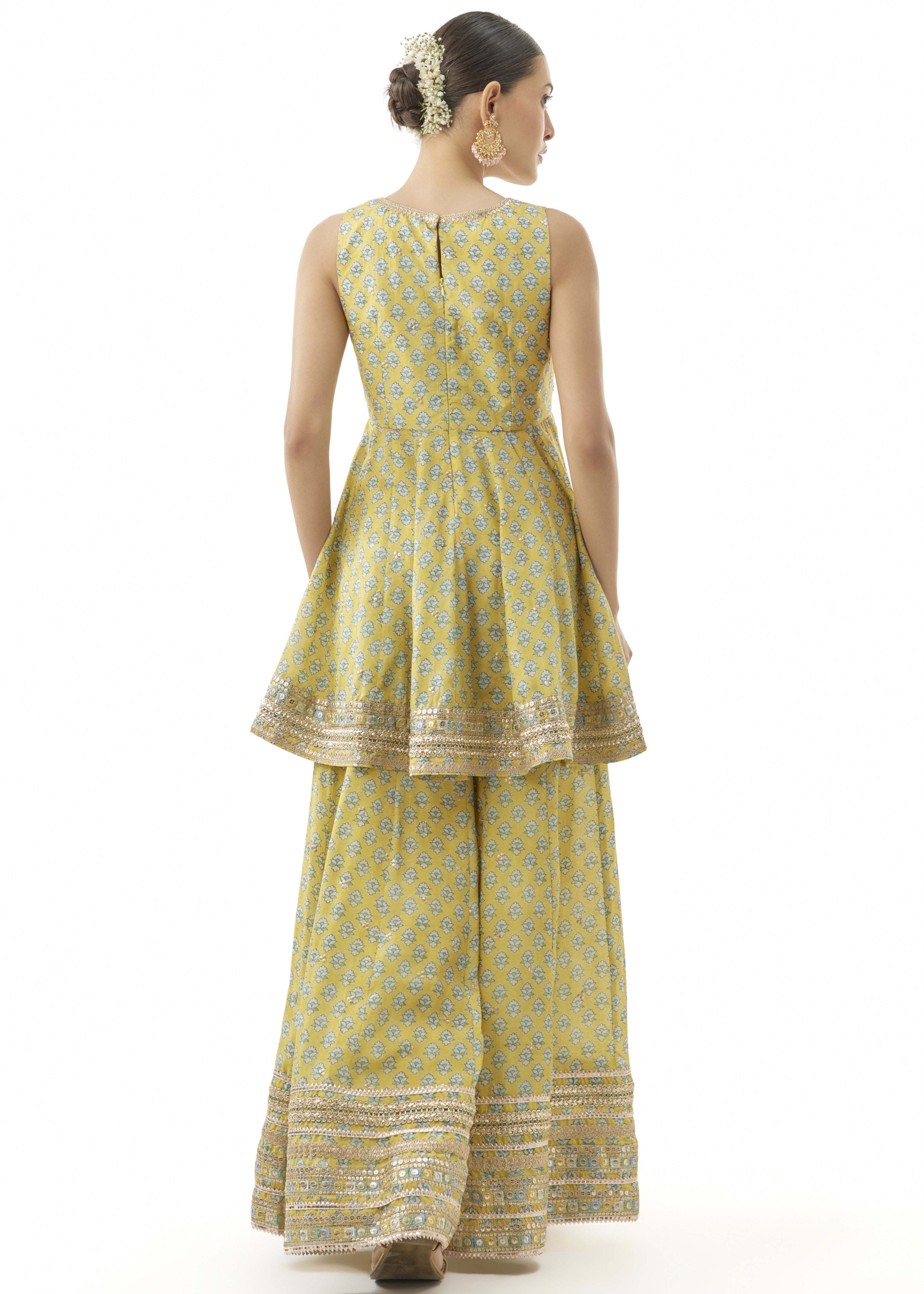 Yellow Simoni Peplum Set