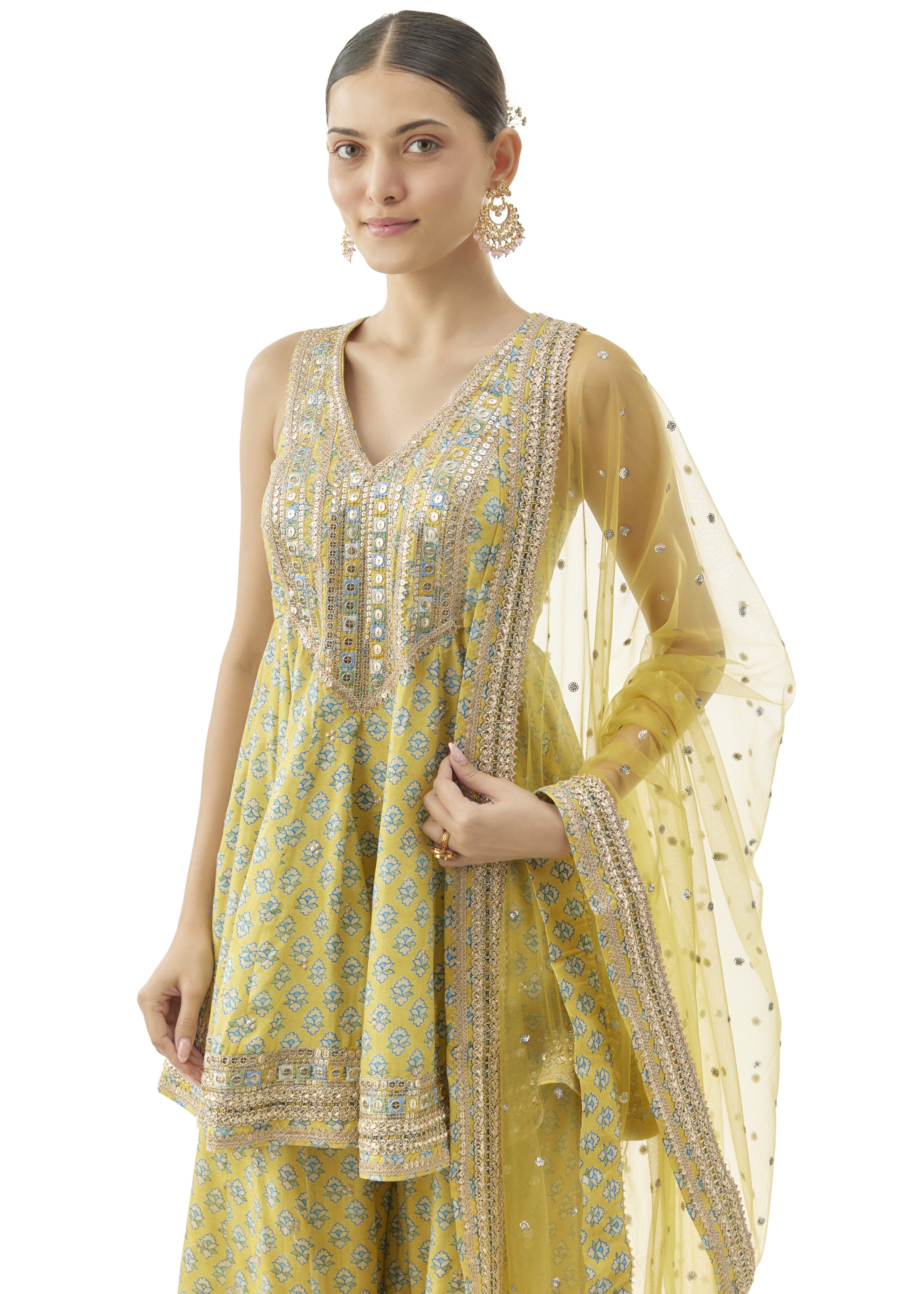 Yellow Simoni Peplum Set