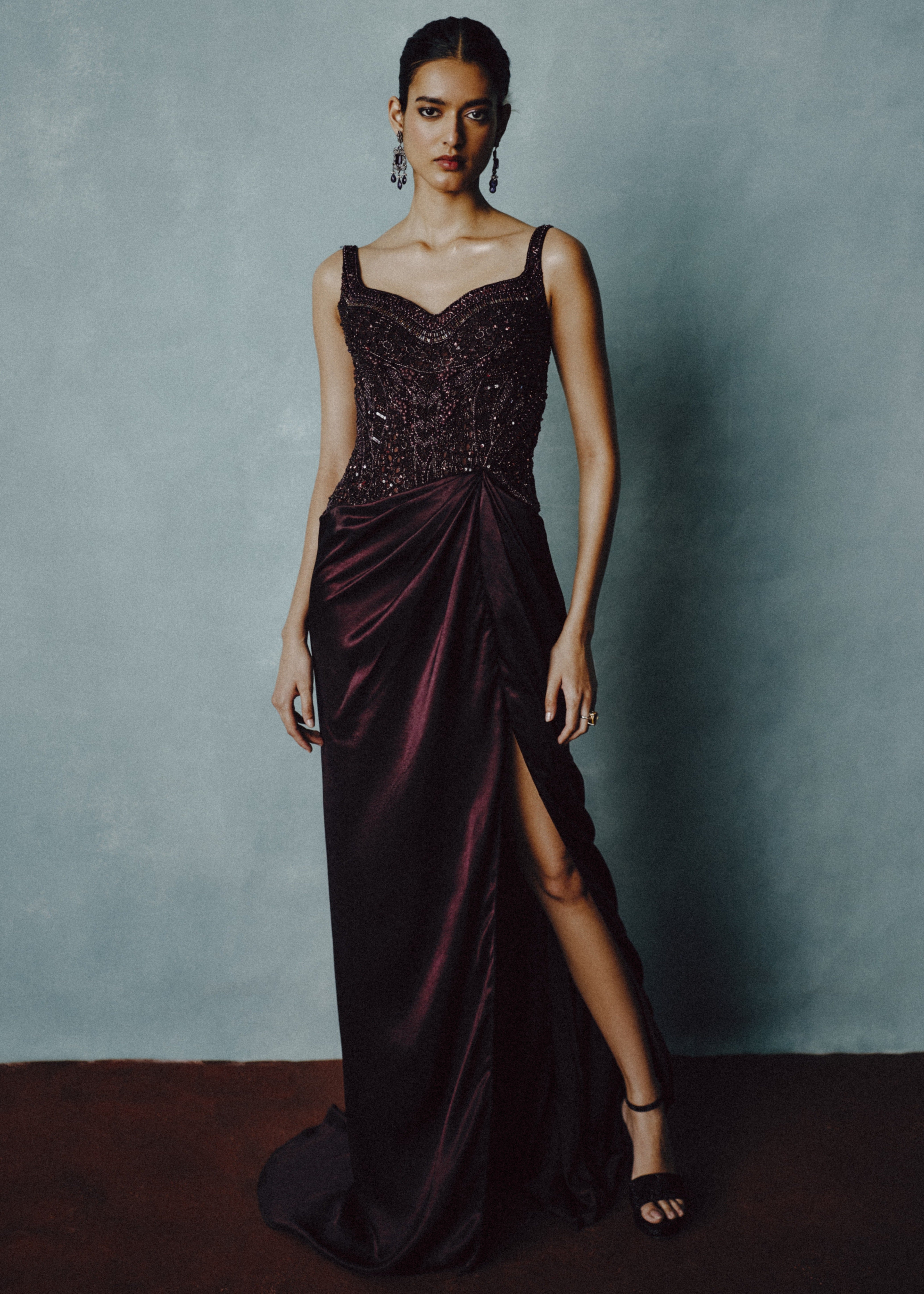 Aubergine Ember Drape Gown