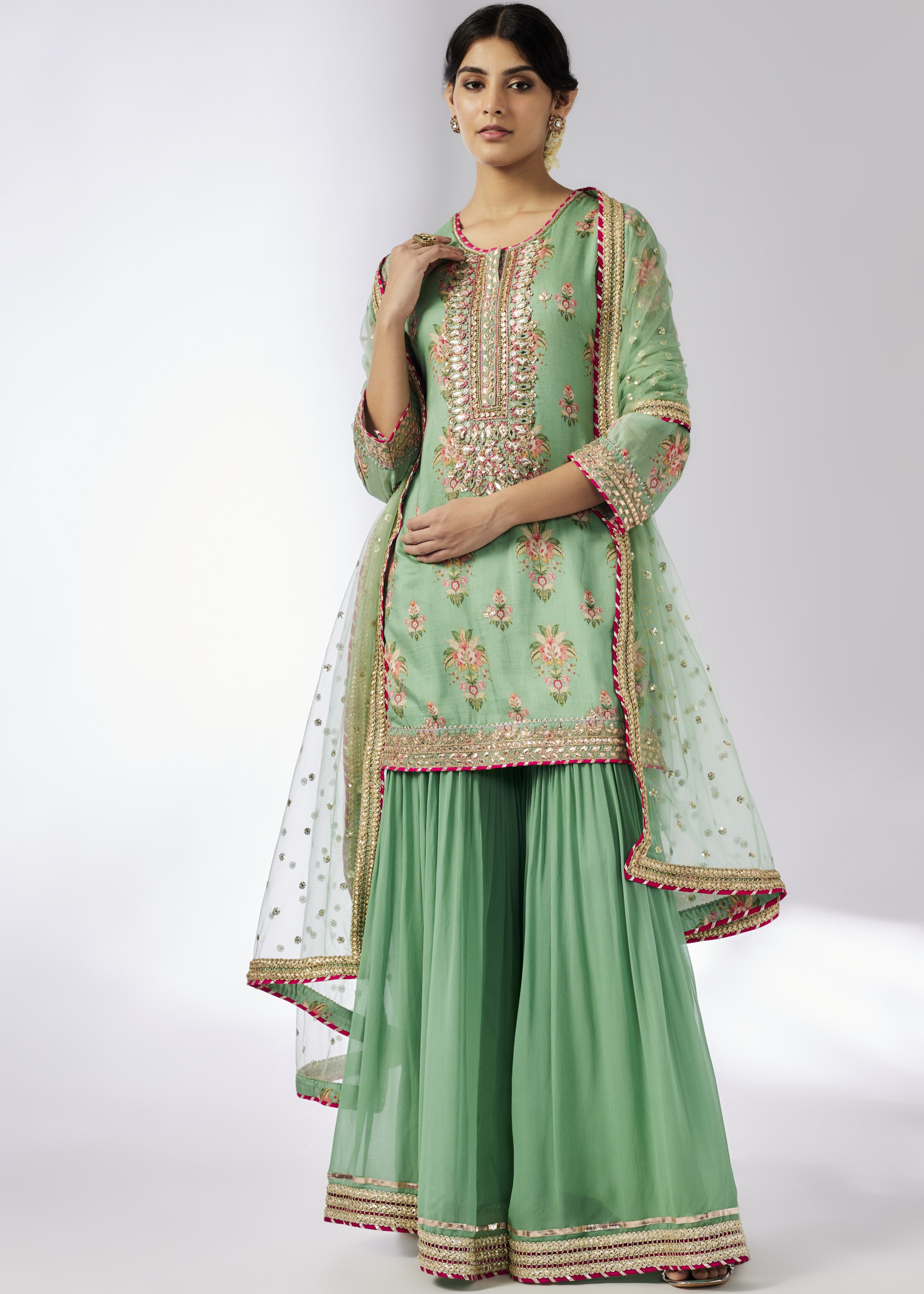 Mint Aditi Sharara Set