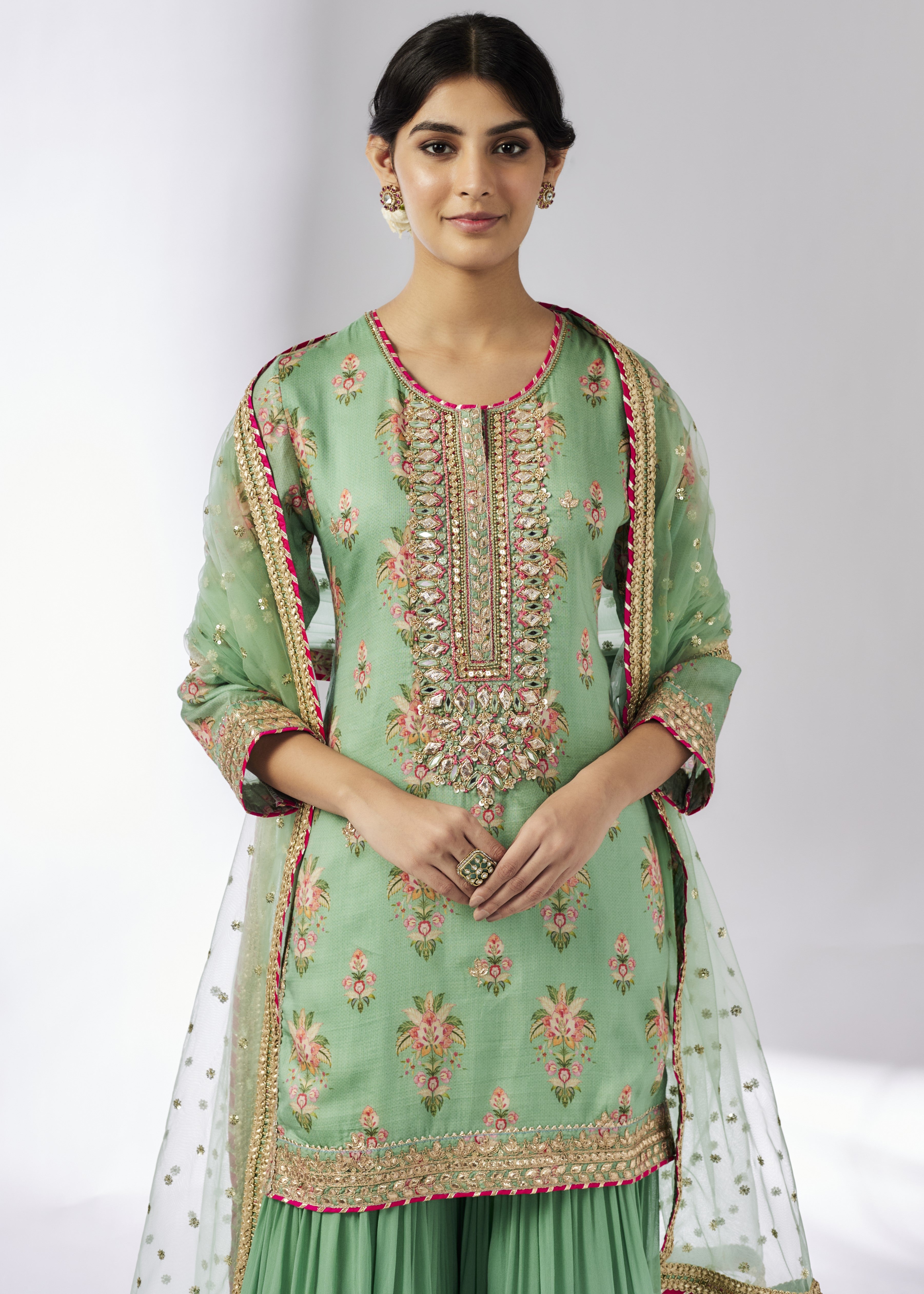 Mint Aditi Sharara Set