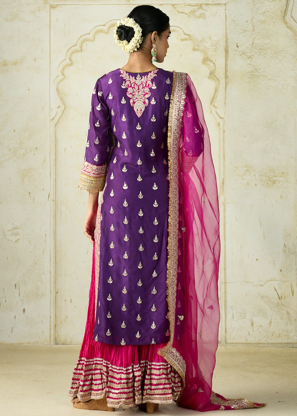 Purple Fitoor Sharara Set