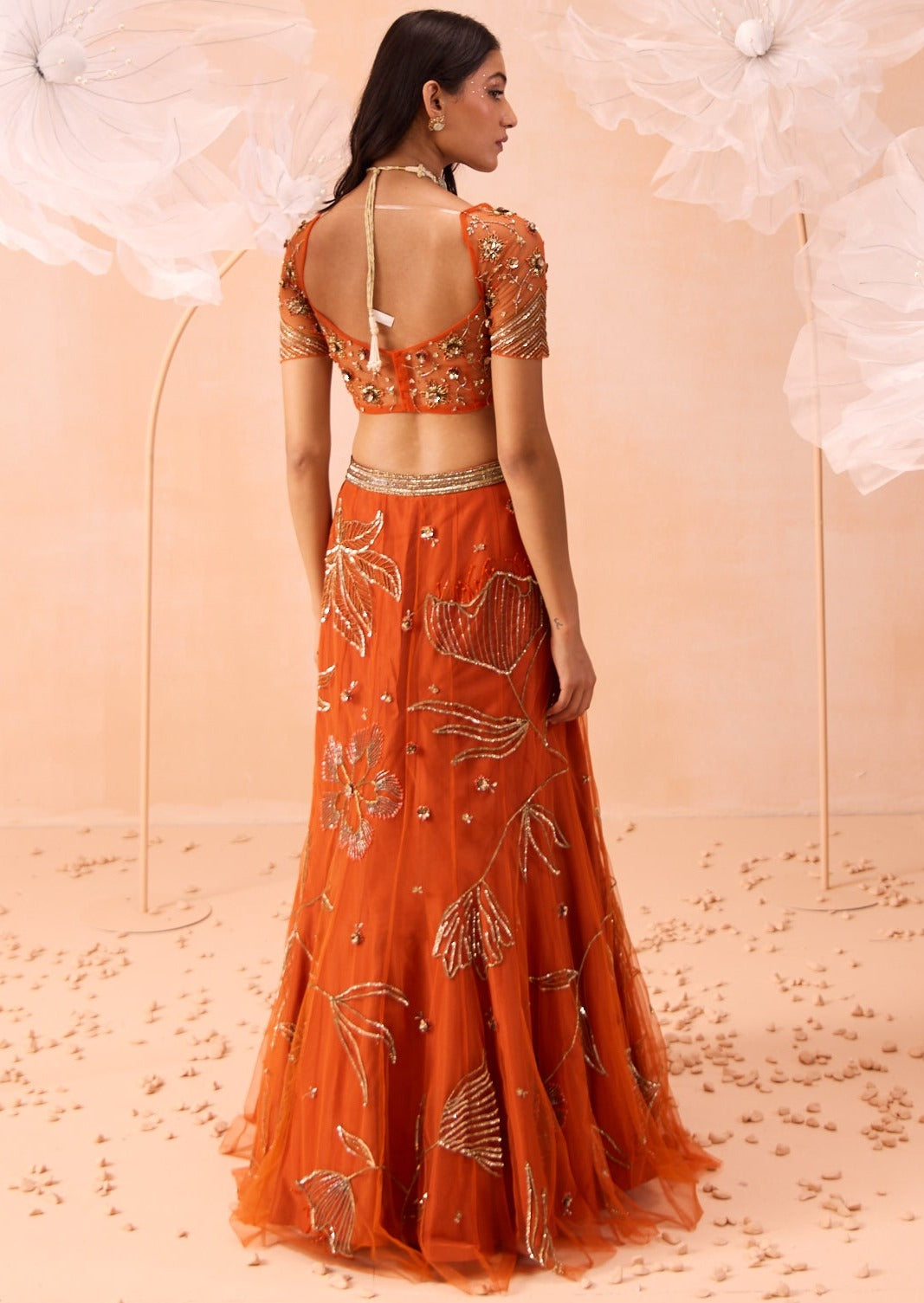 Burnt Orange Lehenga Set