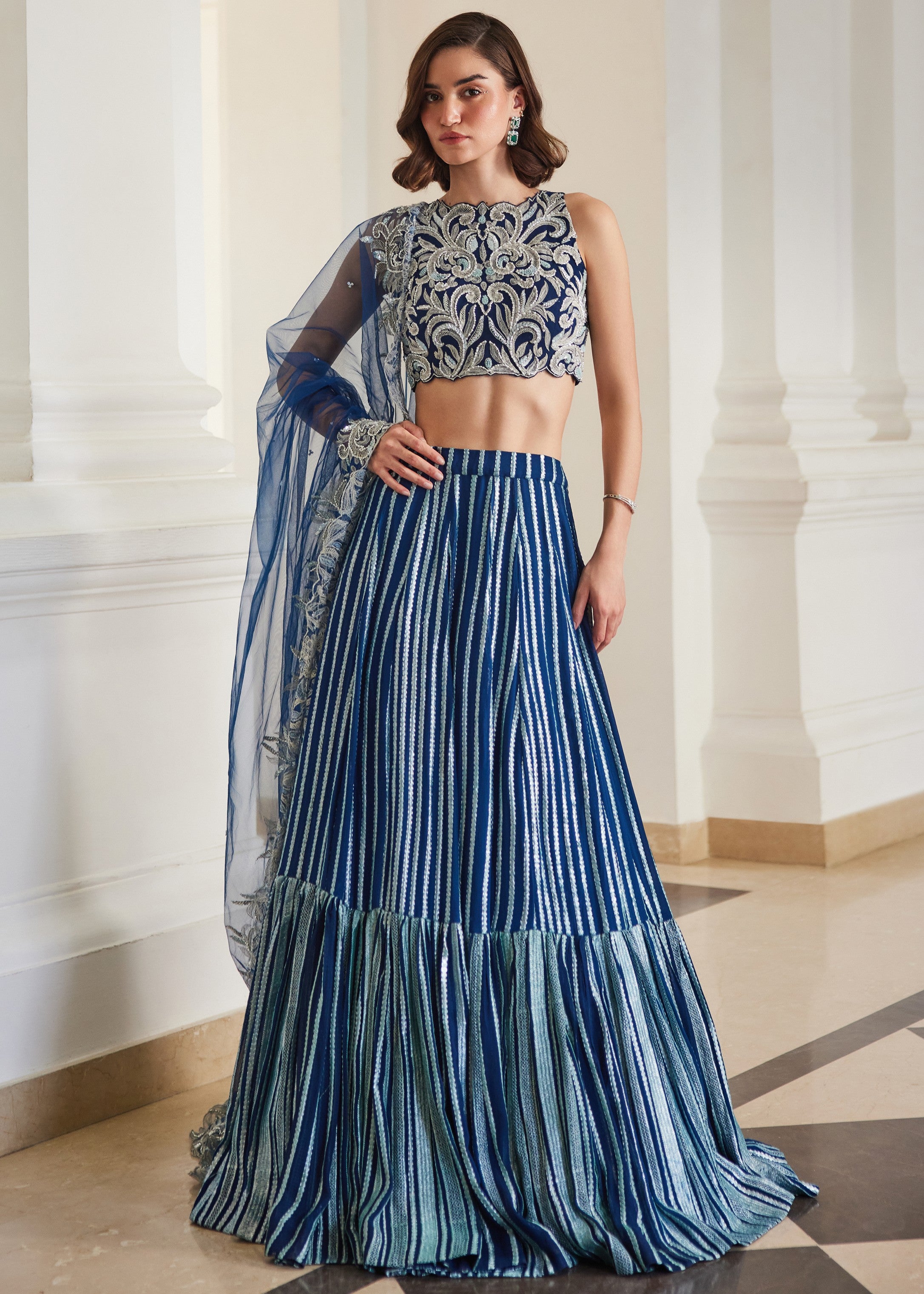 Teal Blue Lehenga