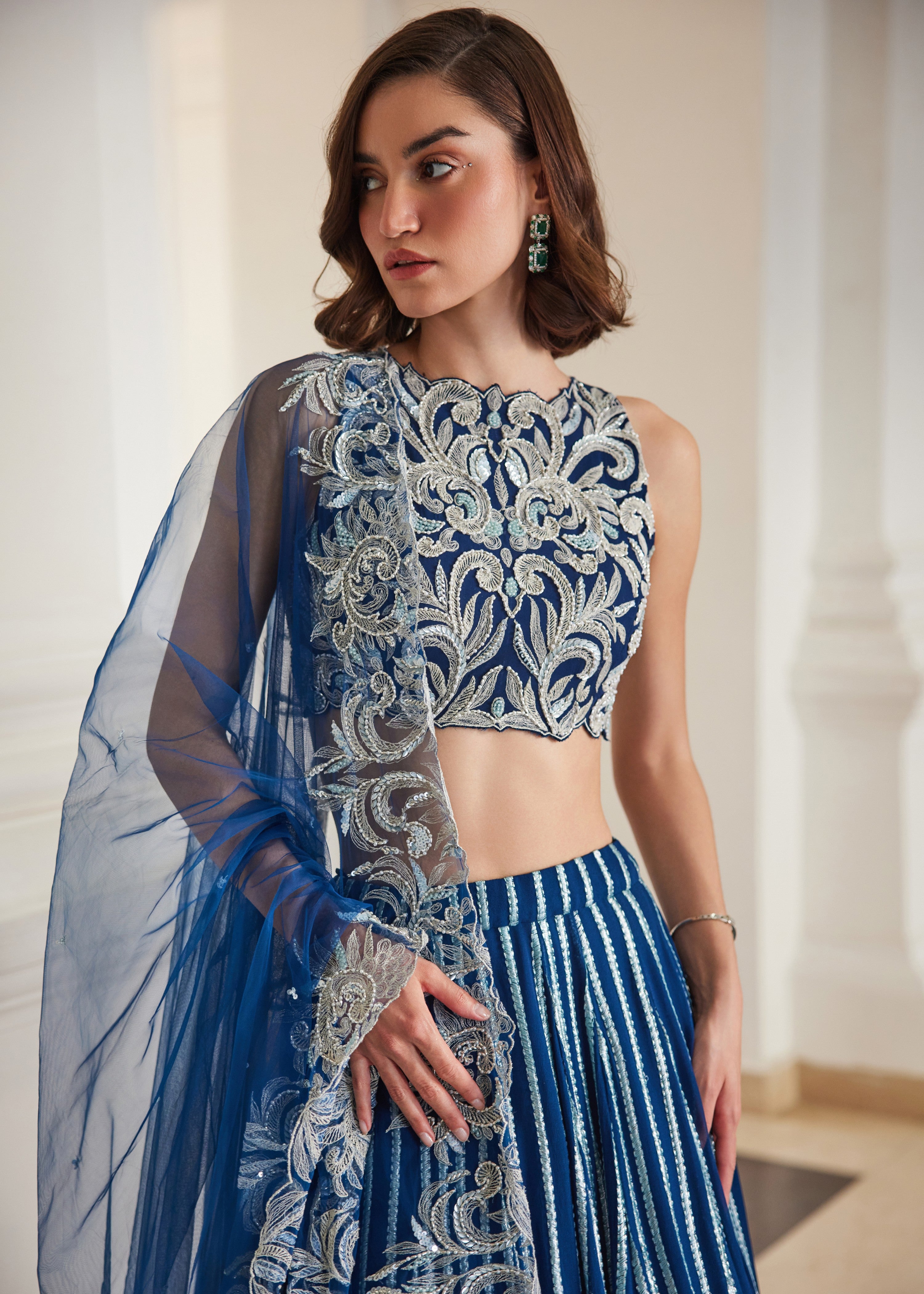 Teal Blue Lehenga