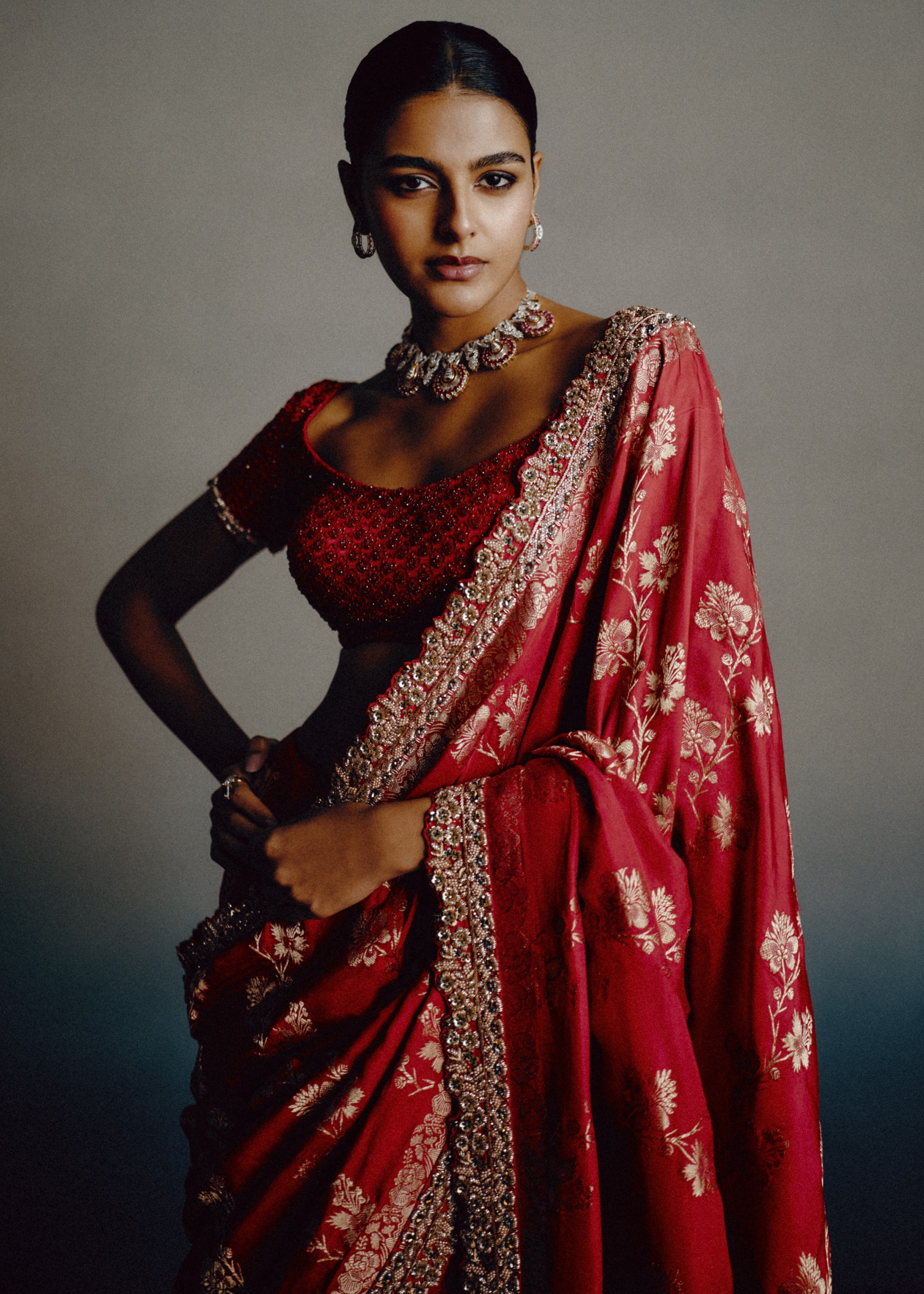 Roselle Banarasi Sari