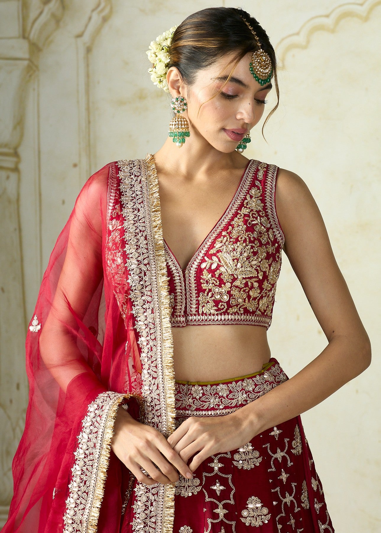 Red Ayat Lehenga Set
