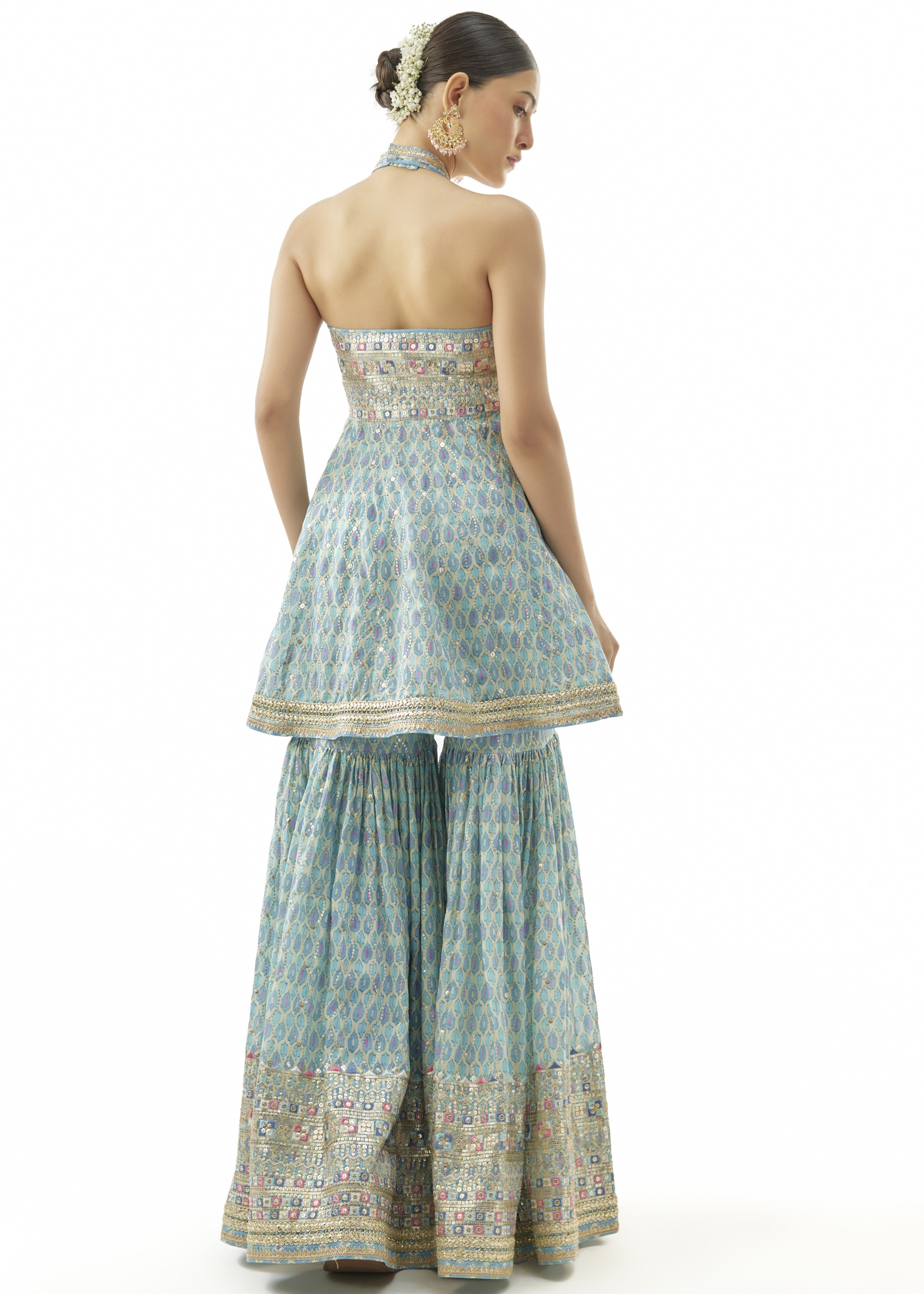 Blue Janhavi Peplum Set