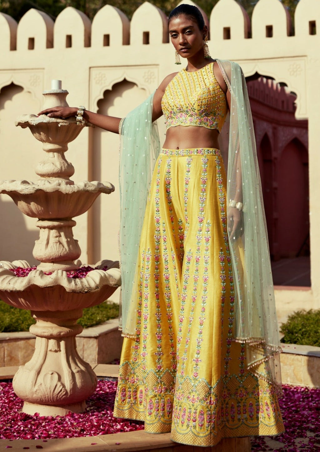 Bright Mustard Palazzo Set- Blossom leaf Bagru Print Indian Palazzo set ||Diwali Special|| Christmas Special|| order