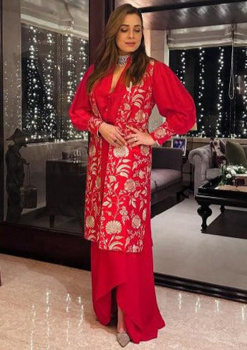 Ruhi Red Skirt Set