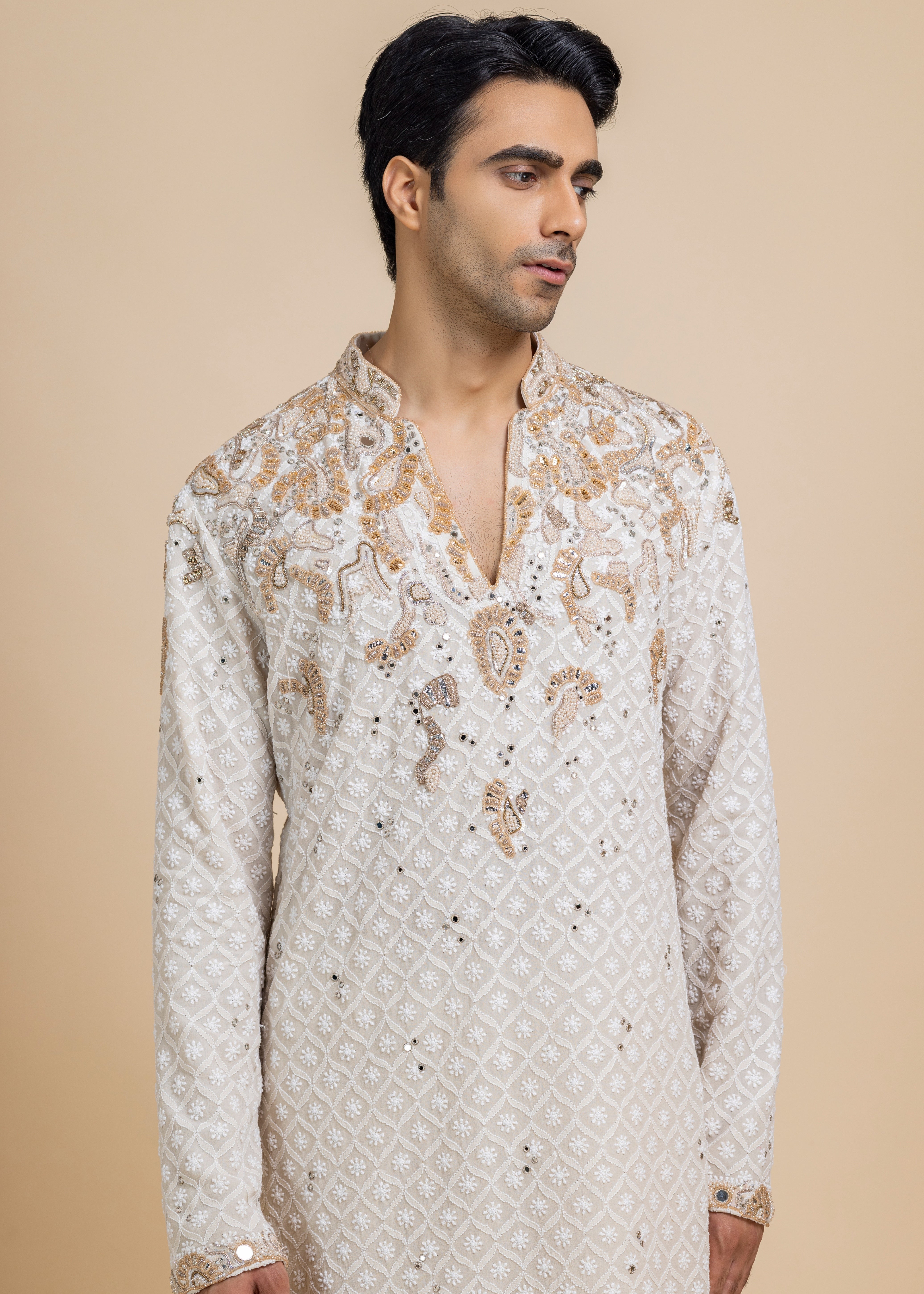 Pearl Gold Chikankari Kurta & Salwar