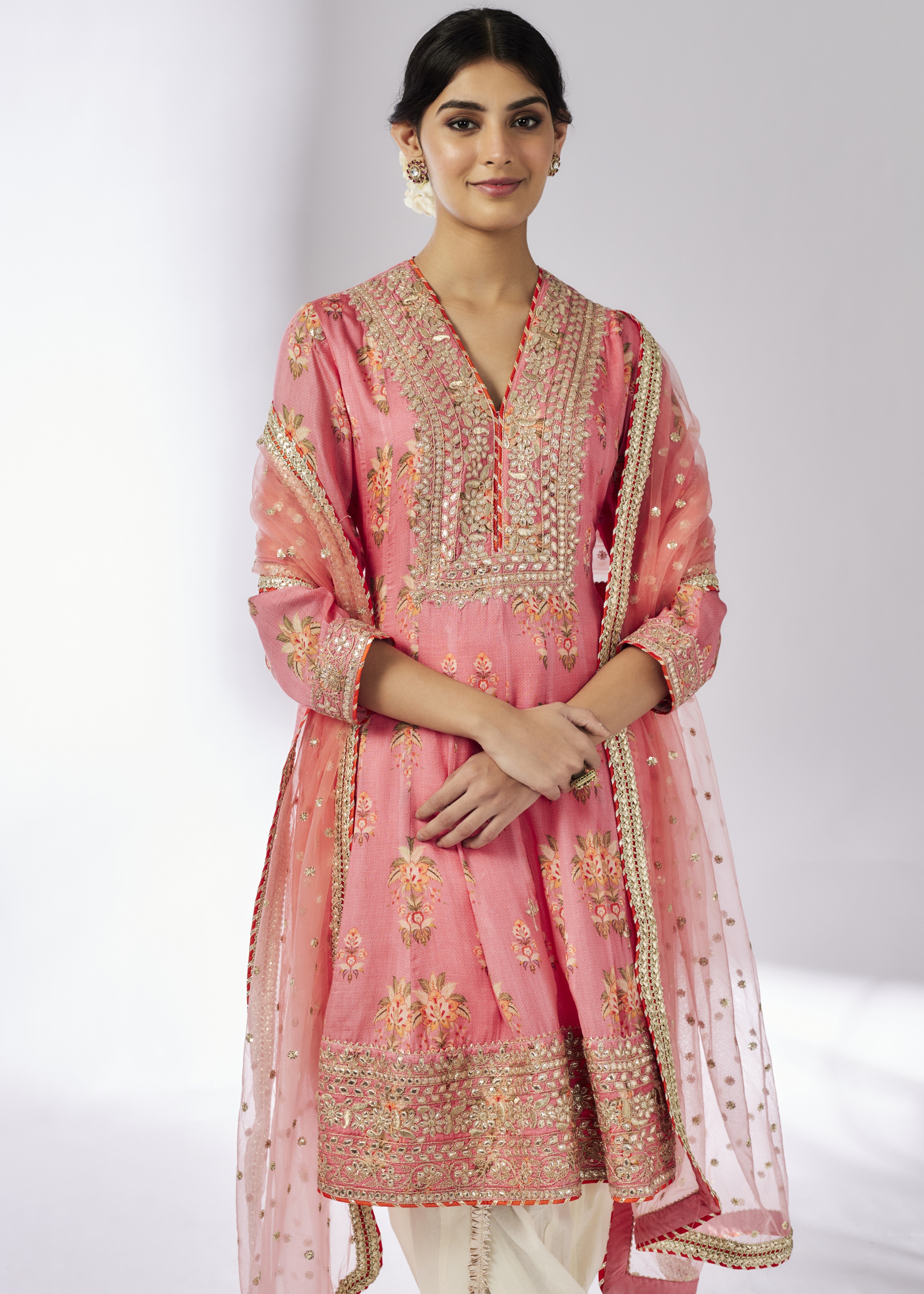 Pink Ekta Ag Dhoti Set