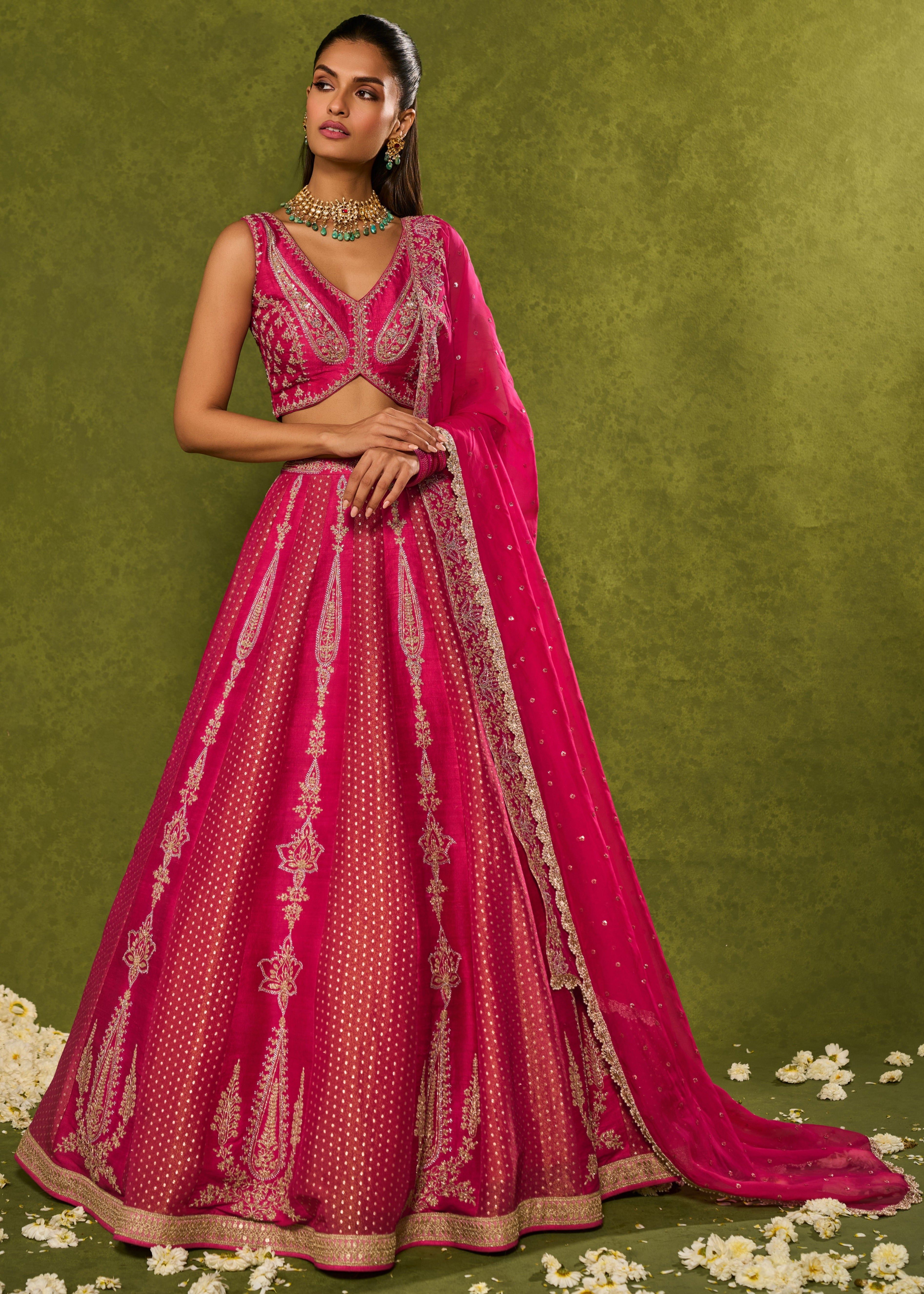 Ambi Brocade Lehenga