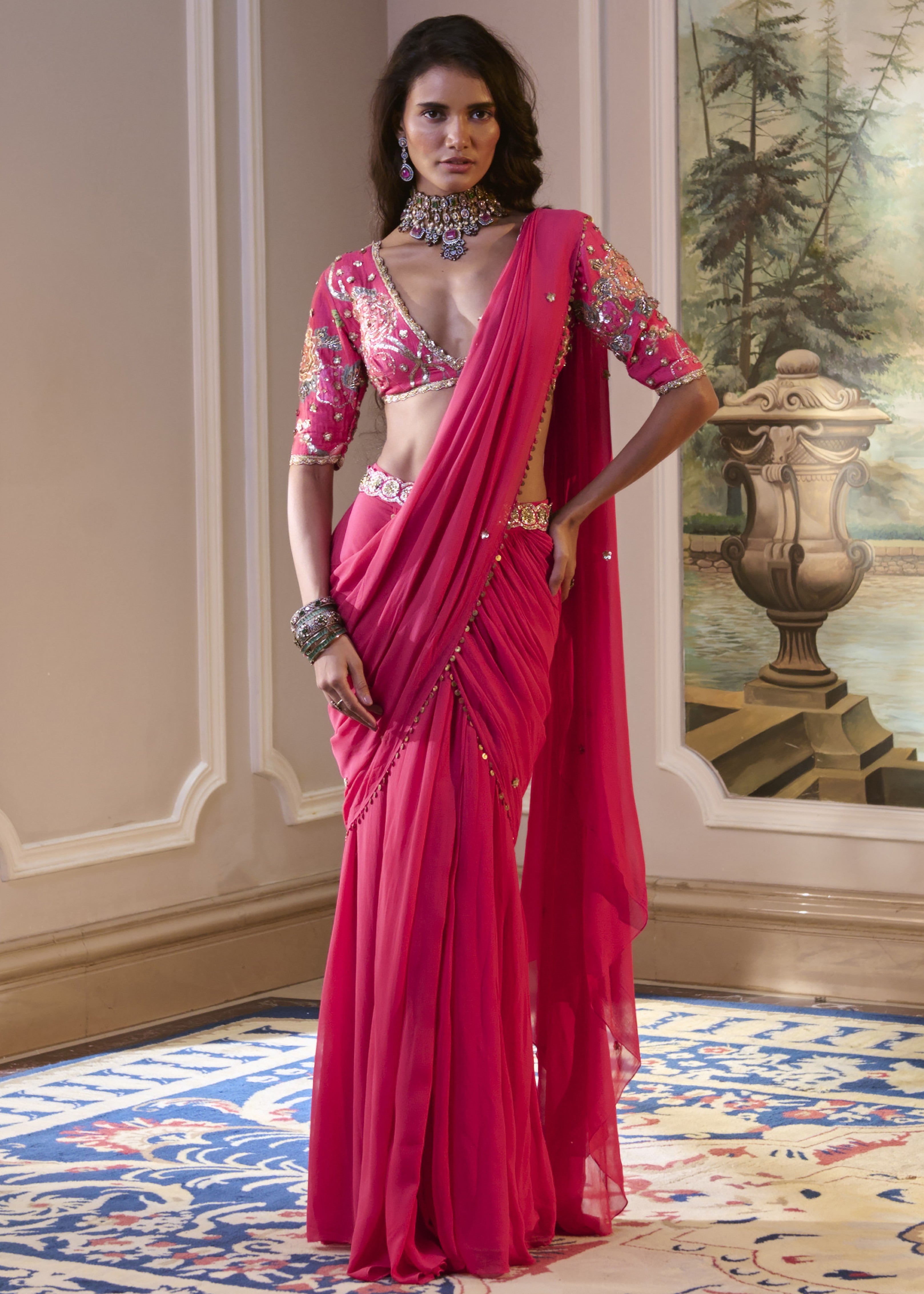 Kaia Sari Set – Hot Pink