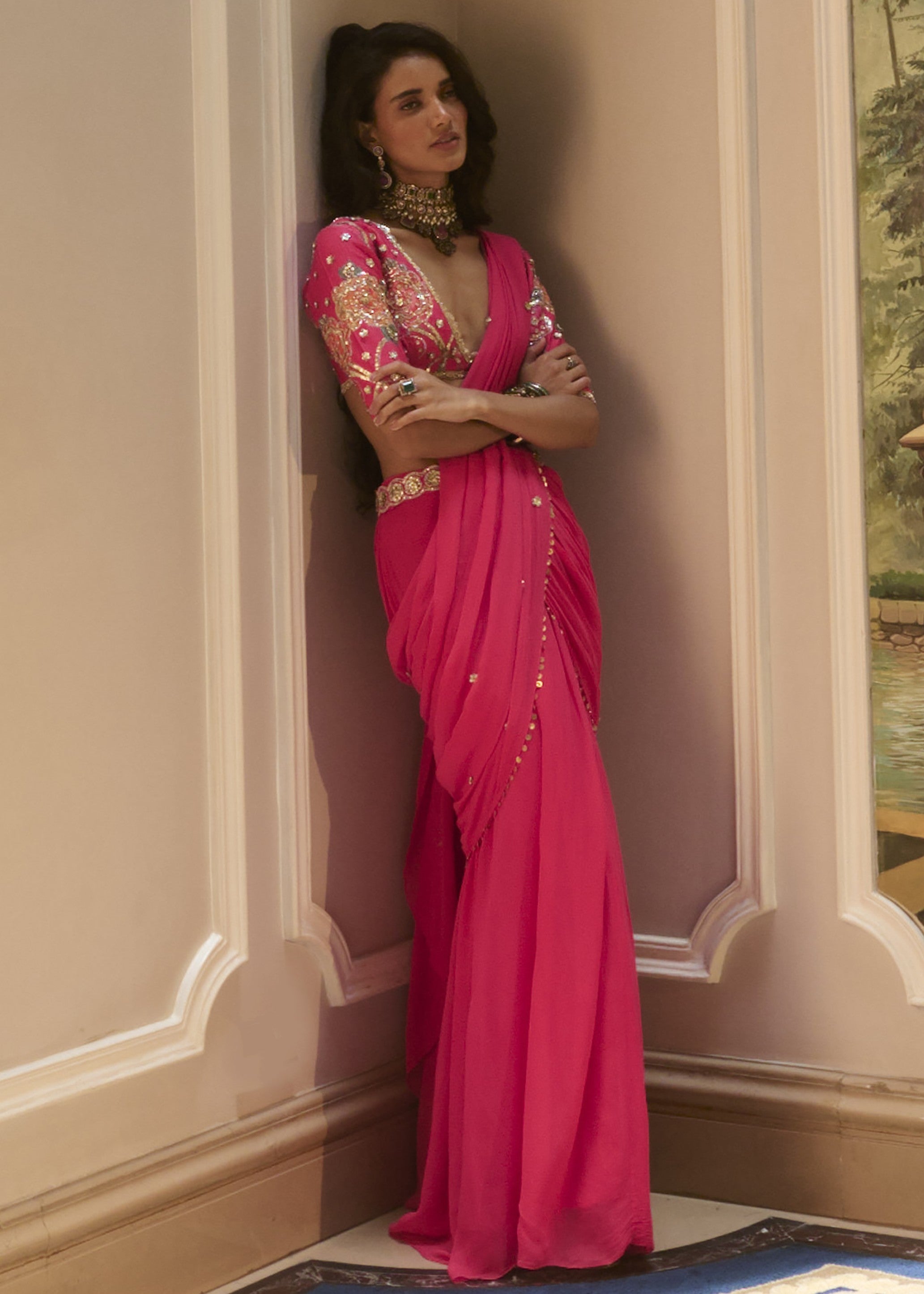 Kaia Sari Set – Hot Pink