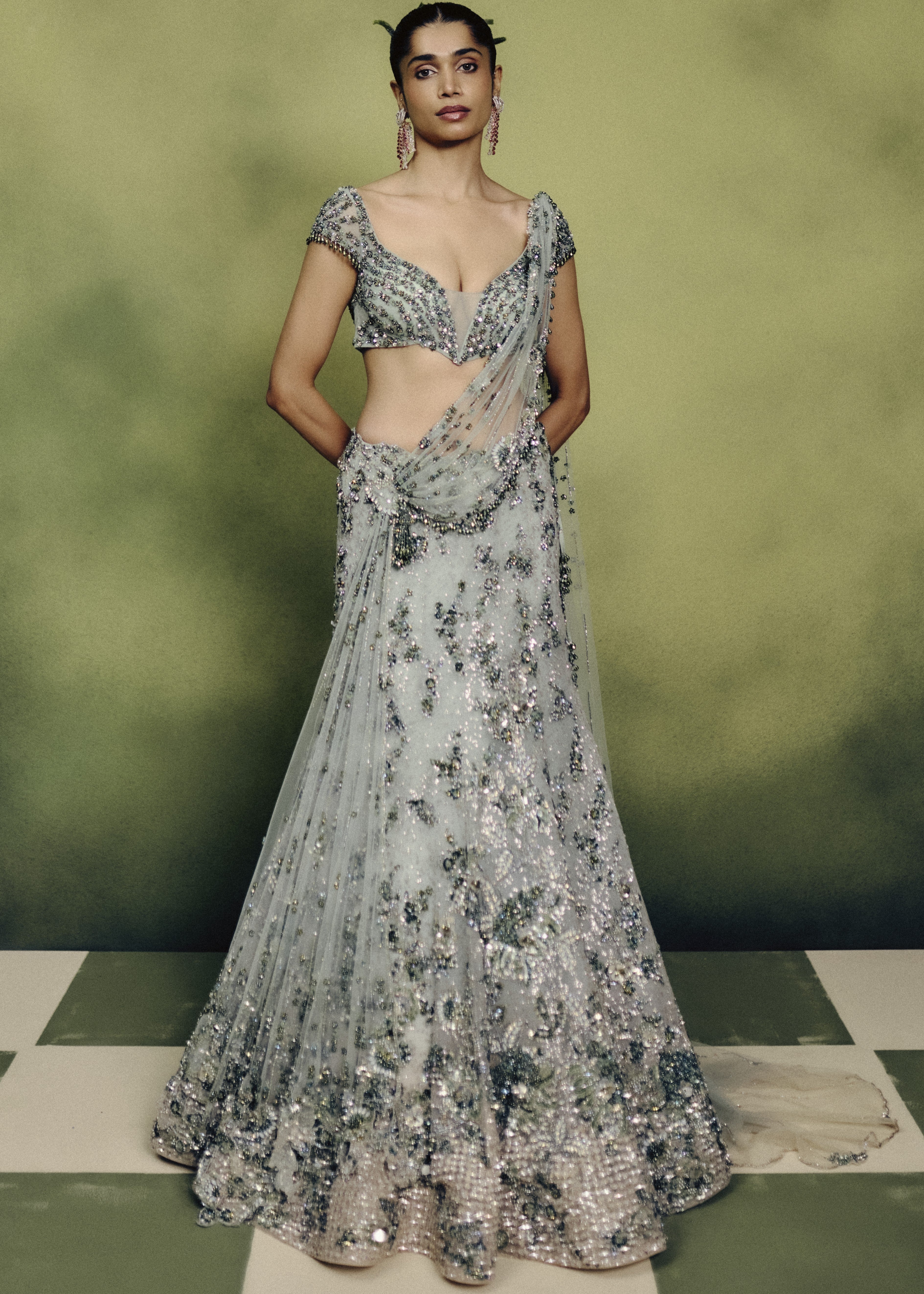 Elysian Mint Cocktail Lehenga