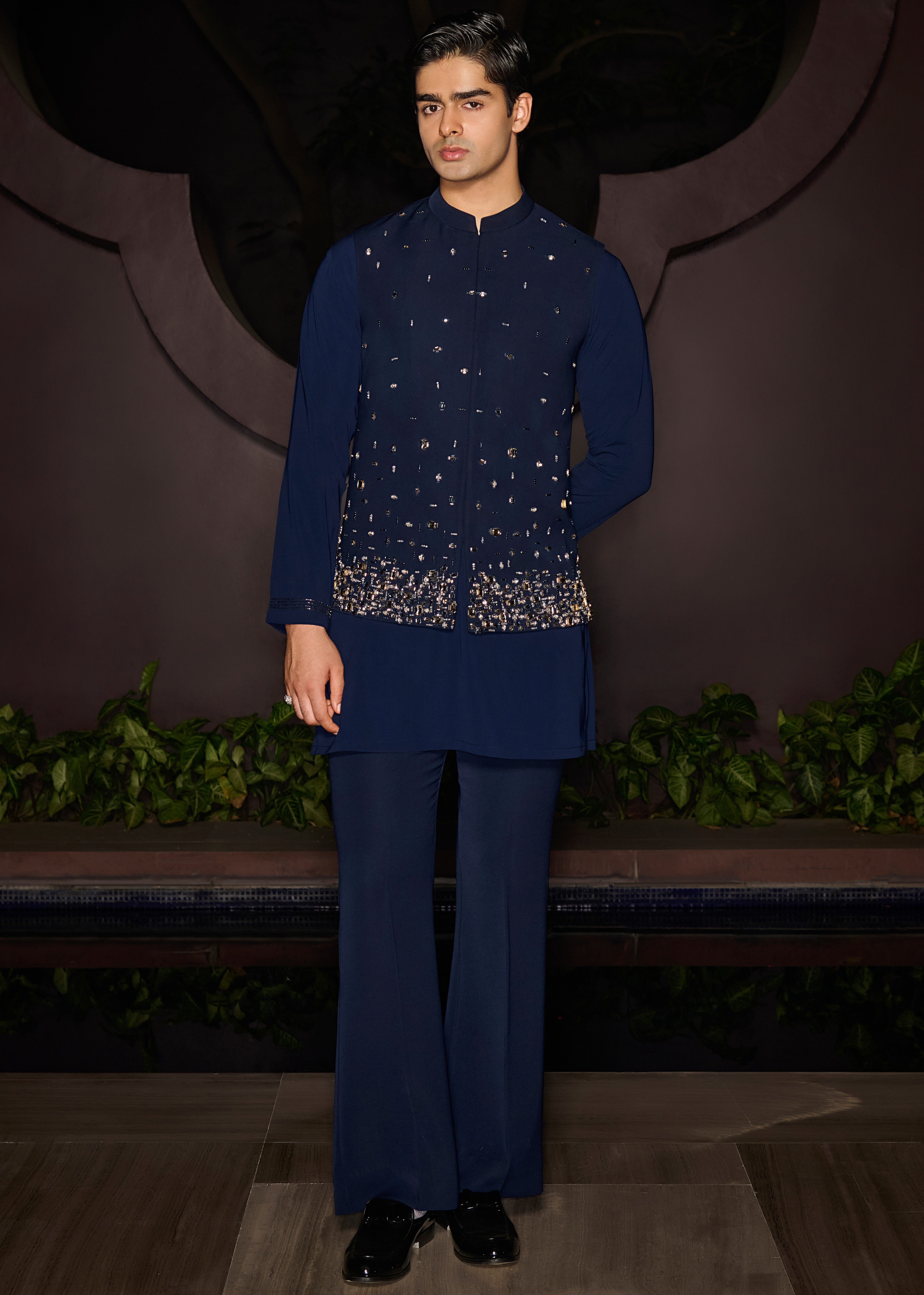 Stellar Nehru Jacket Set XXL / Blue