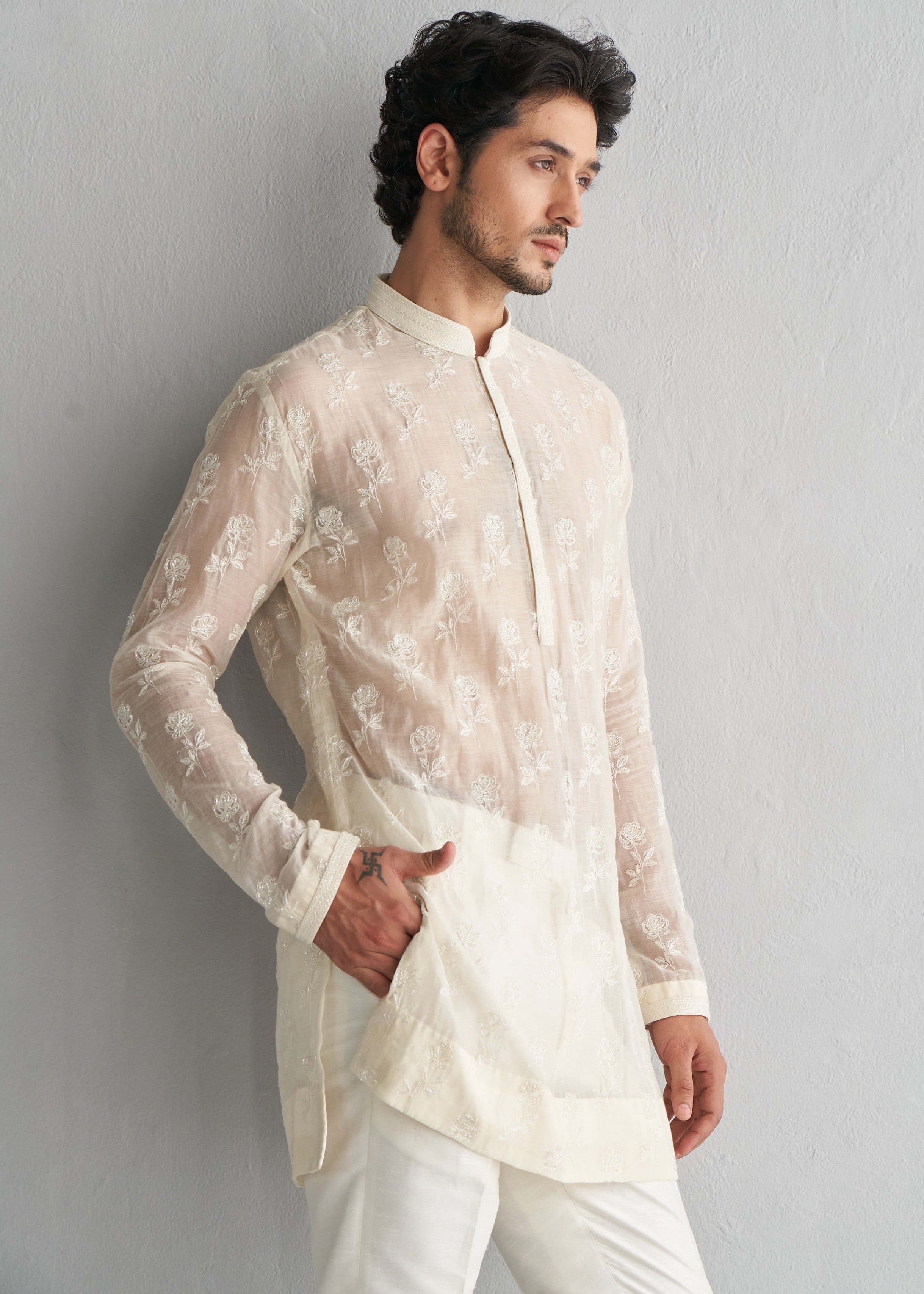 Ivory Rose Cutdana Kurta