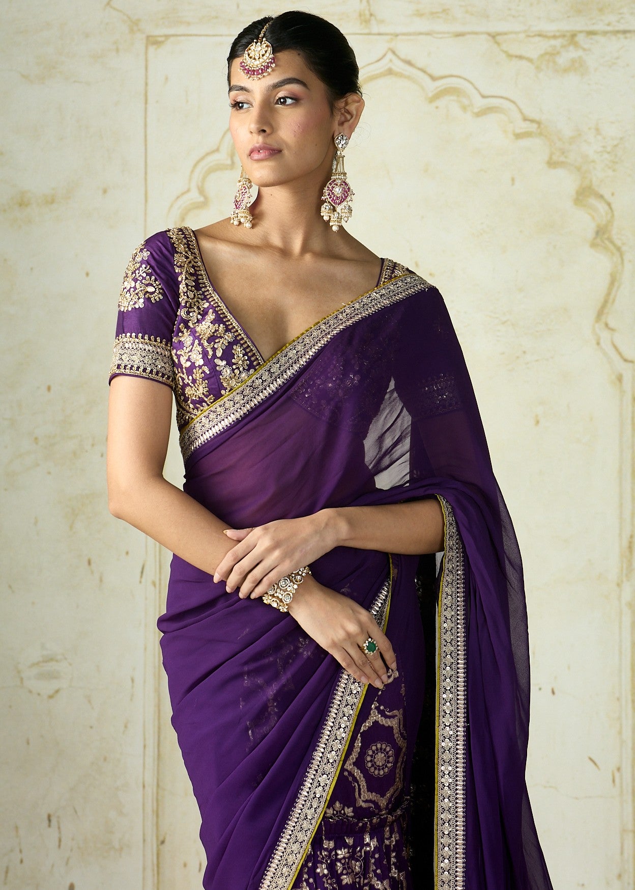 Purple Ruqqayah Sari Set
