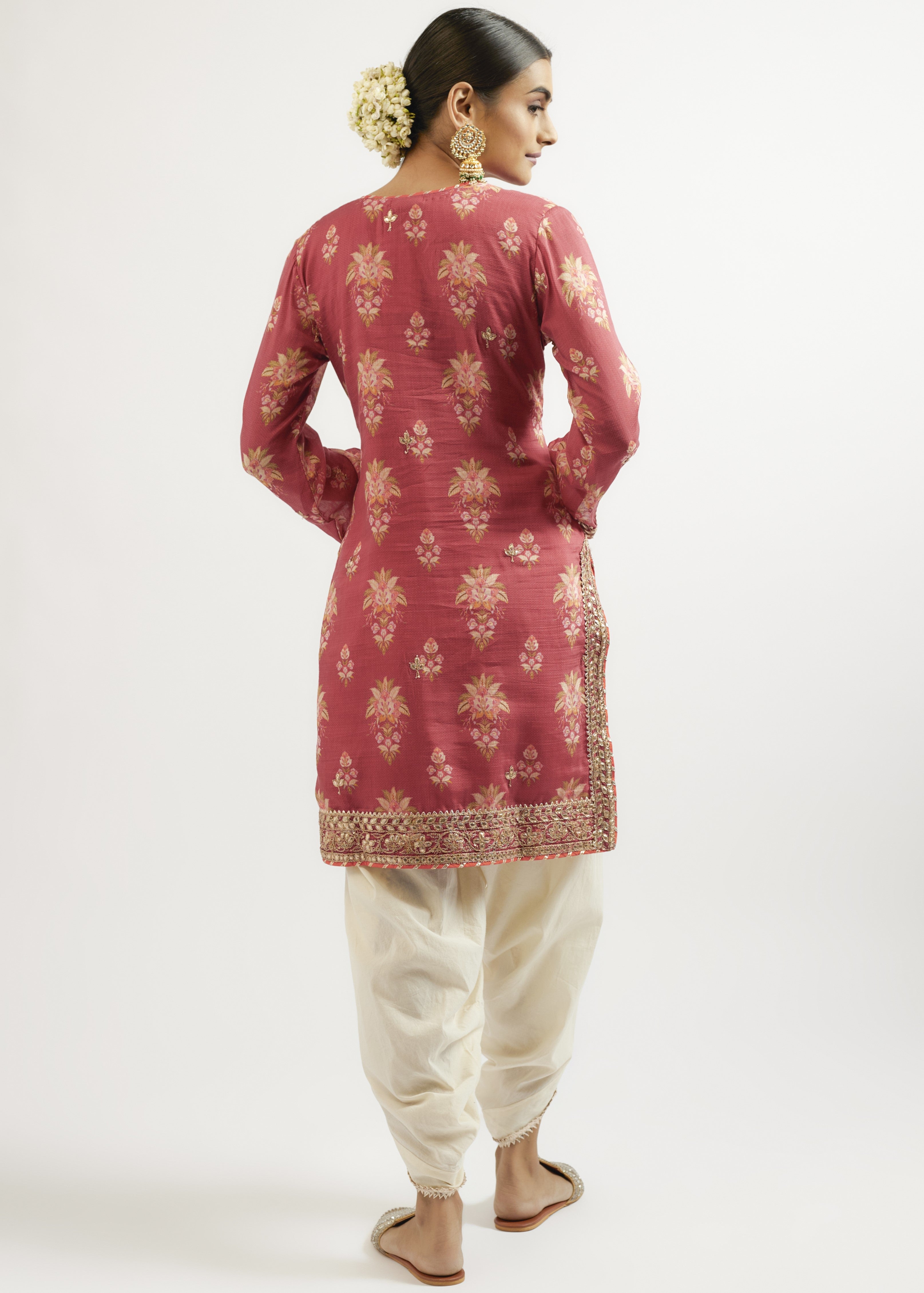 Red Moulika Dhoti Set