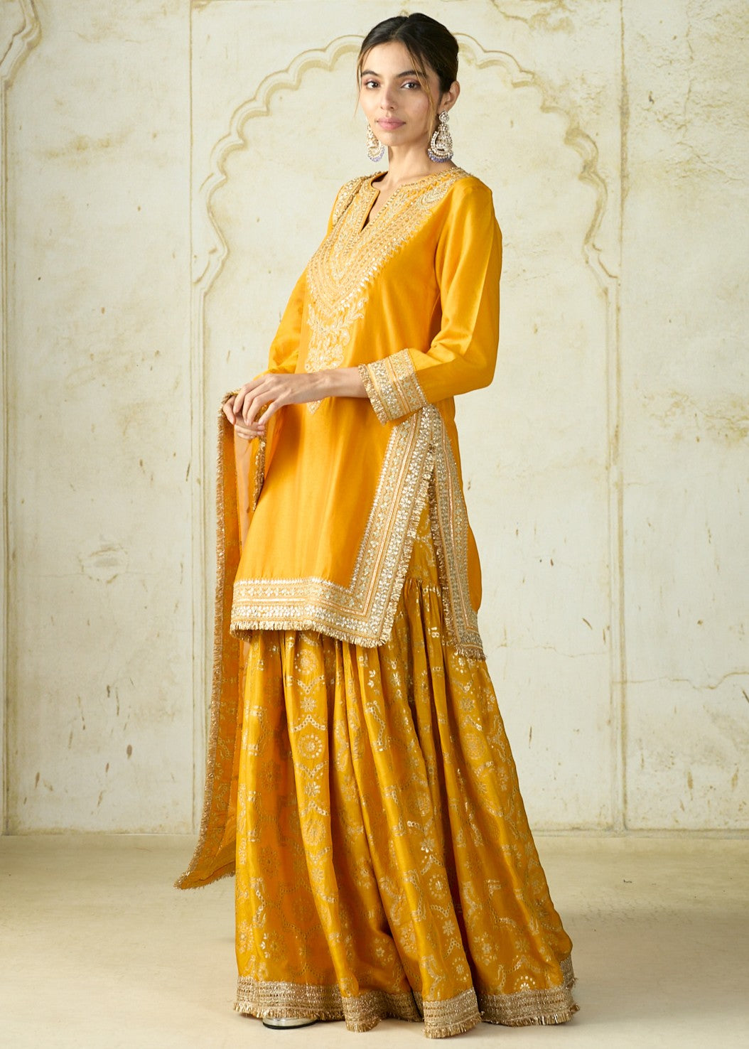 Mustard Yellow Ameena Sharara Set